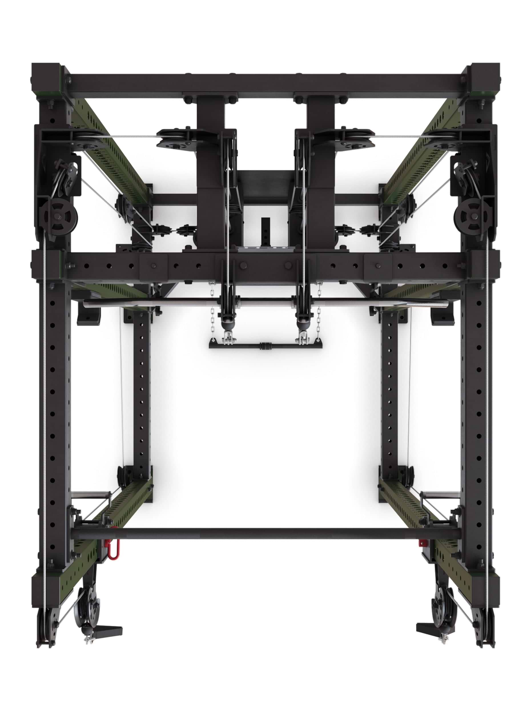 Power Rack R8-Alpha: Squat Rack & Kabelzug | 180kg Steckgewichte für Cable Cross, Latzug, Rudern | Klimmzugstange, J-Hooks | 6-Pfosten
