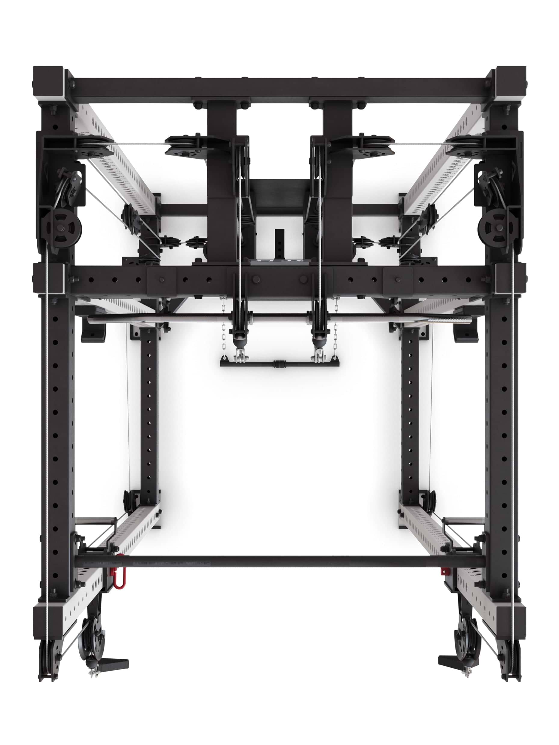 Power Rack R8-Alpha: Squat Rack & Kabelzug | 180kg Steckgewichte für Cable Cross, Latzug, Rudern | Klimmzugstange, J-Hooks | 6-Pfosten 