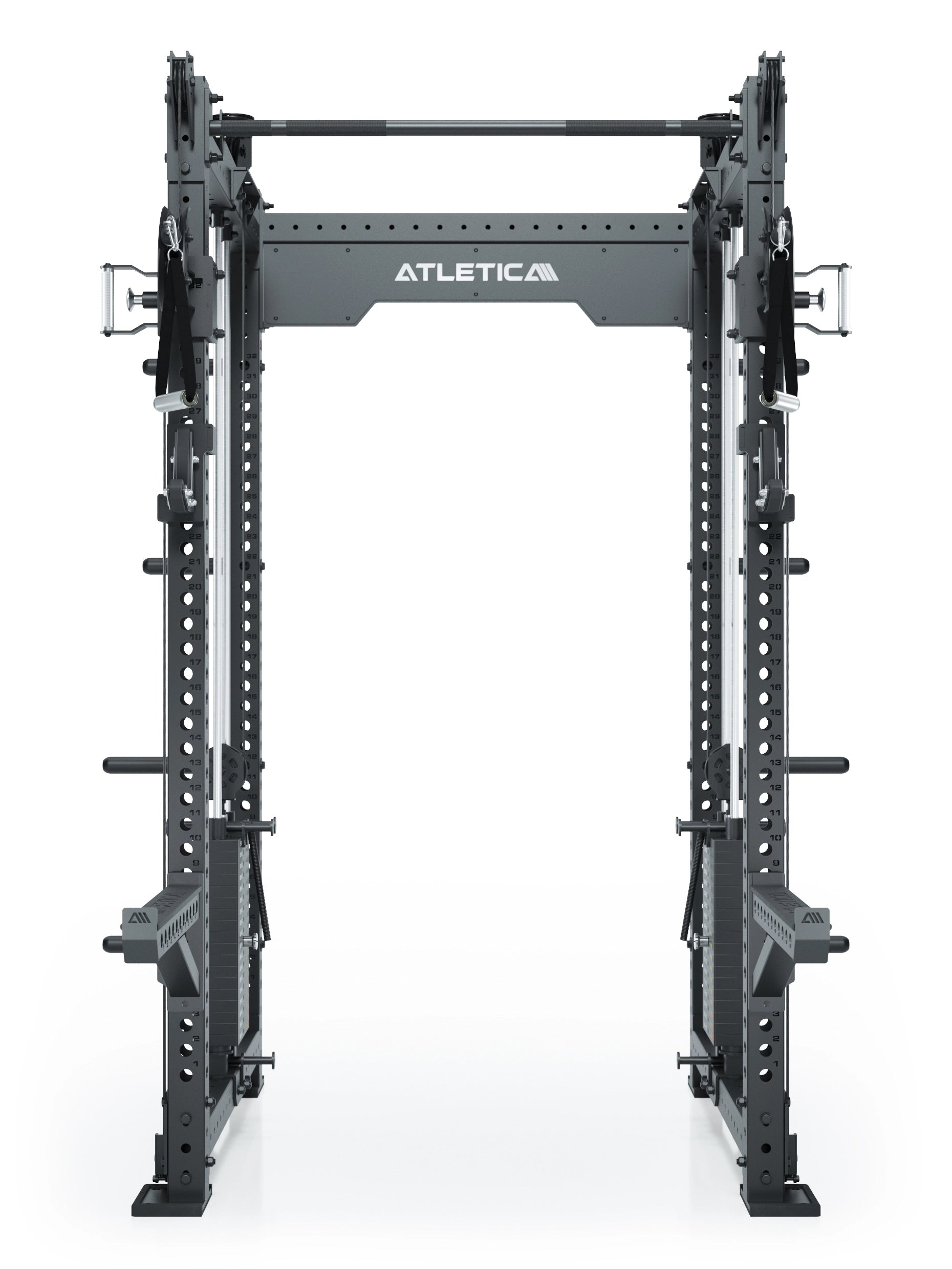 Dualer Kabelzug mit 2x95kg seitlichen Gewichtsblöcken | Sehr stabil | Modular ausbaubar mit Anbauteilen wie Smith Machine und Jammer Arms I Schwarz