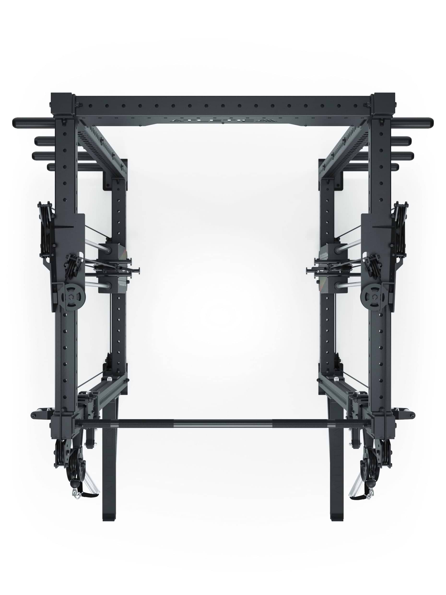 Dualer Kabelzug mit 2x95kg seitlichen Gewichtsblöcken | Sehr stabil | Modular ausbaubar mit Anbauteilen wie Smith Machine und Jammer Arms I Schwarz