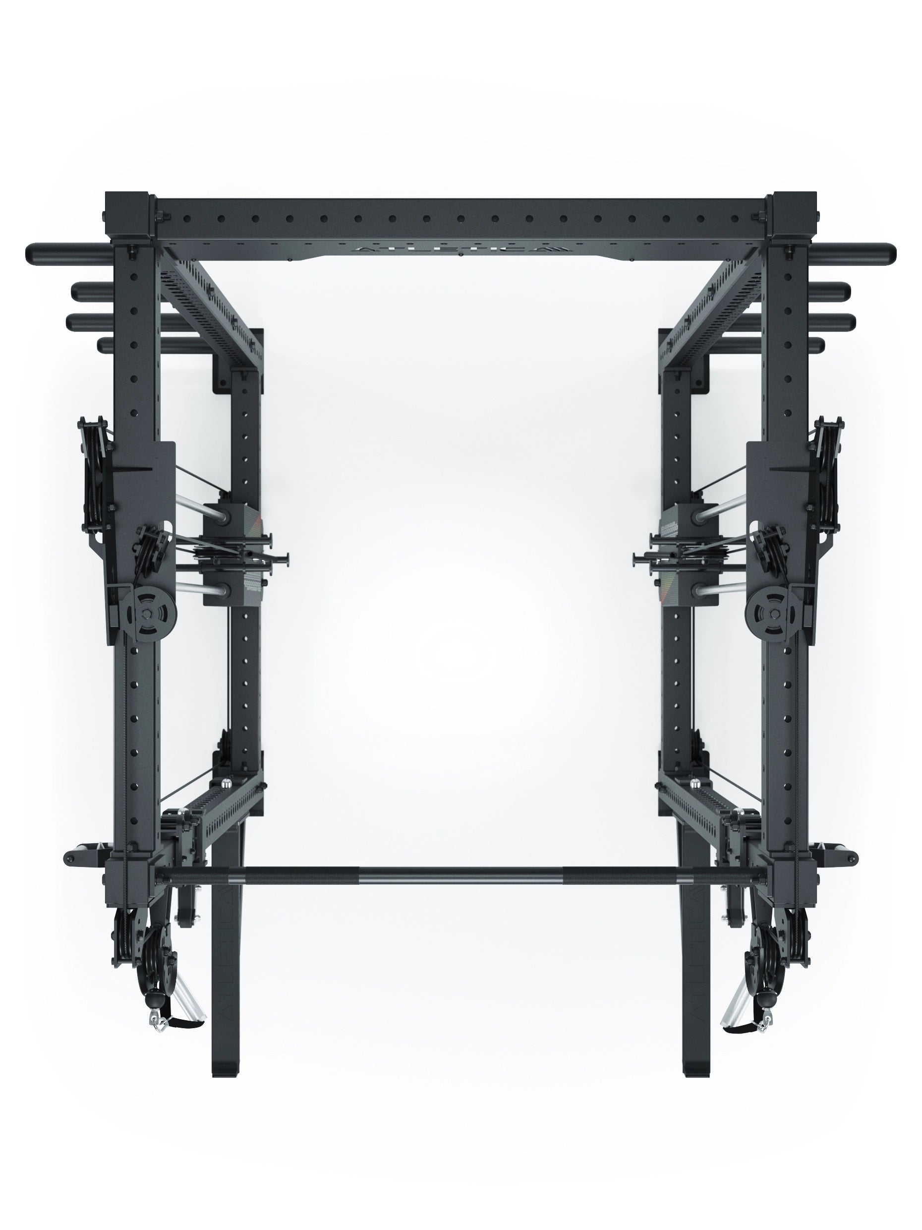 Dualer Kabelzug mit 2x95kg seitlichen Gewichtsblöcken | Sehr stabil | Modular ausbaubar mit Anbauteilen wie Smith Machine und Jammer Arms I Schwarz
