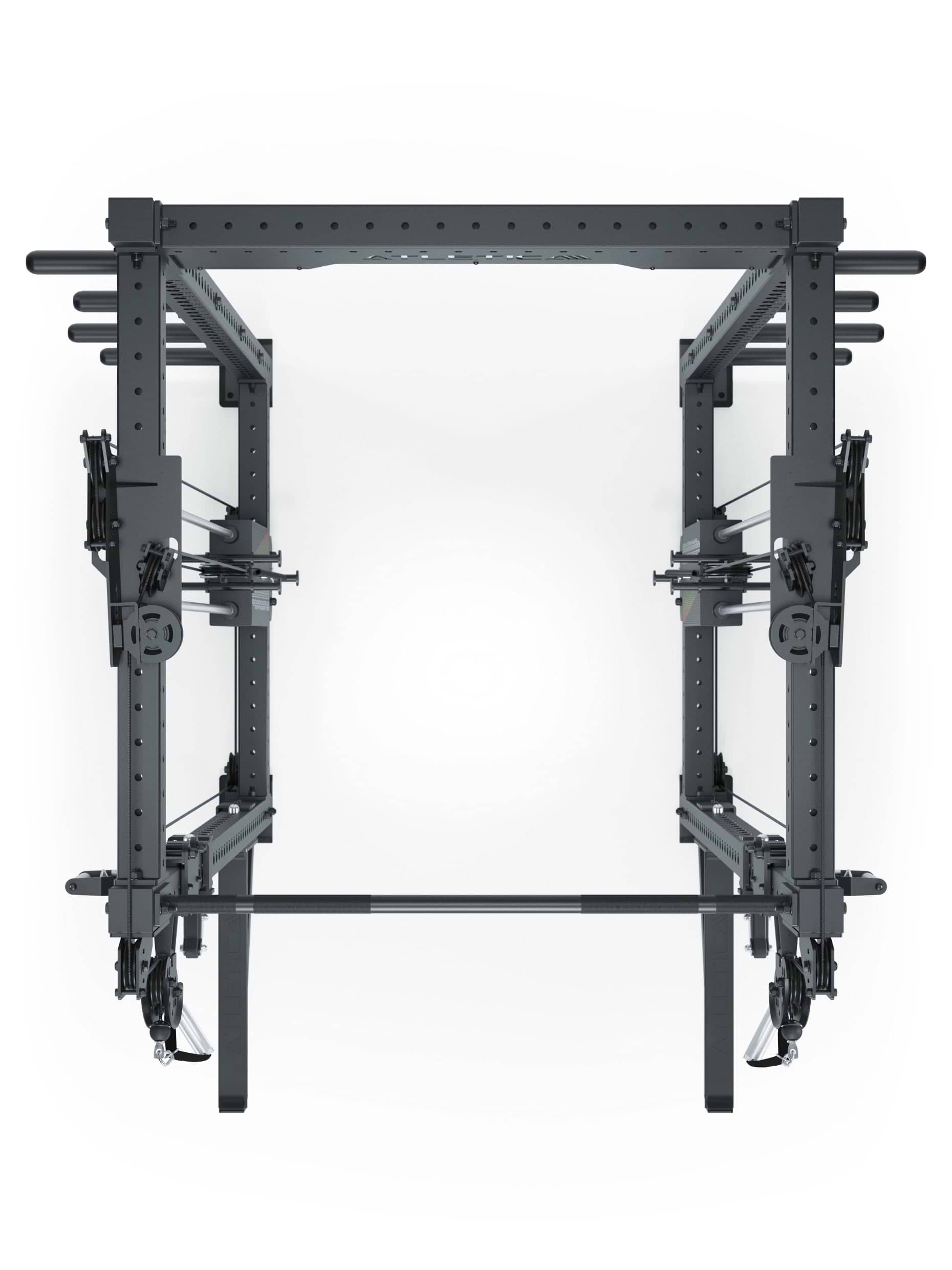 Dualer Kabelzug mit 2x95kg seitlichen Gewichtsblöcken | Sehr stabil | Modular ausbaubar mit Anbauteilen wie Smith Machine und Jammer Arms I Schwarz