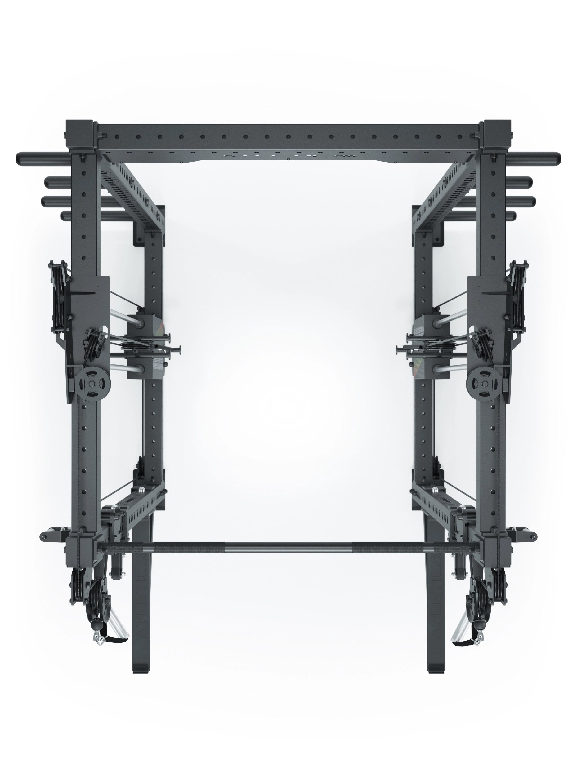 Dualer Kabelzug mit 2x95kg seitlichen Gewichtsblöcken | Sehr stabil | Modular ausbaubar mit Anbauteilen wie Smith Machine und Jammer Arms I Schwarz