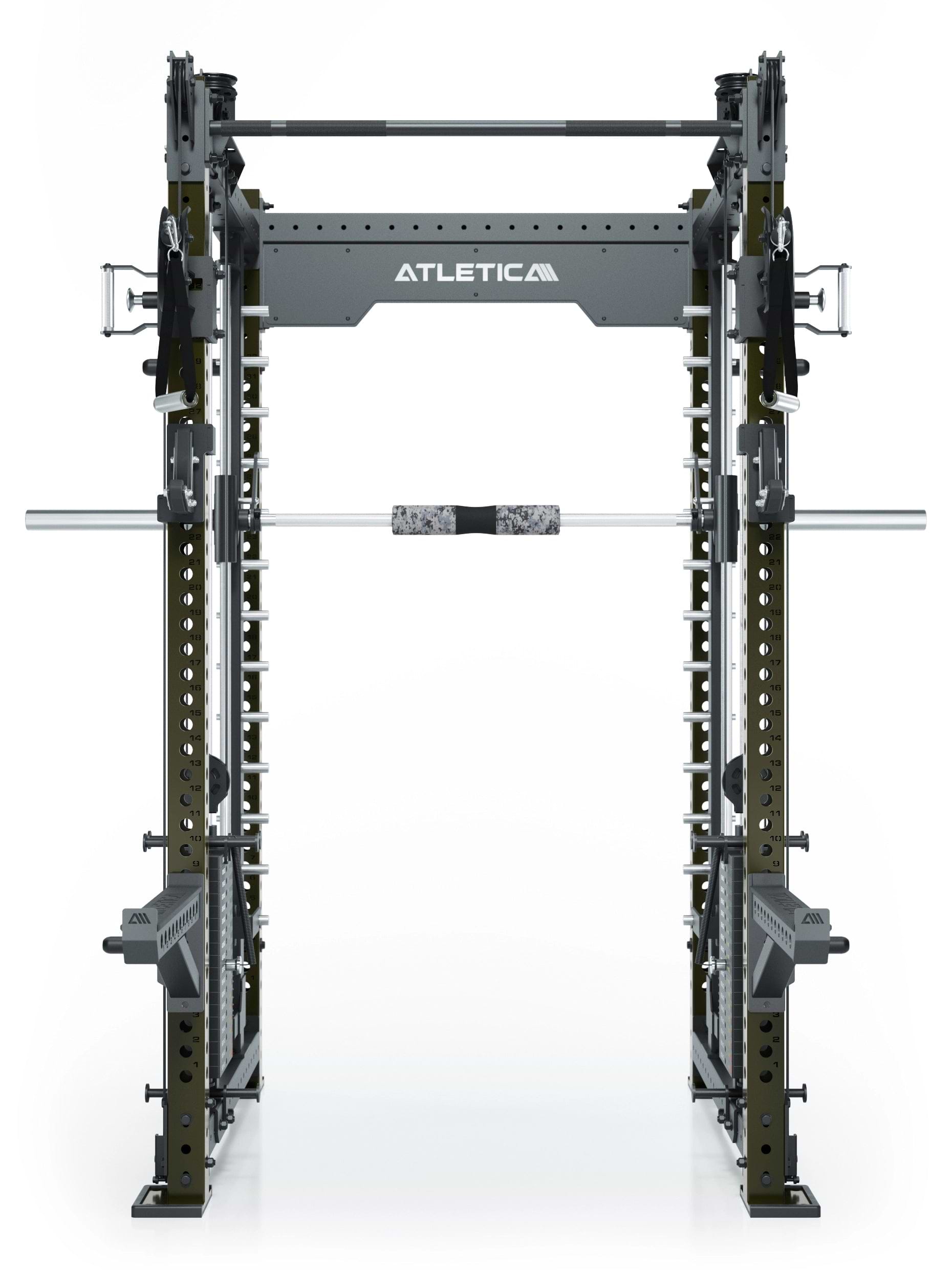 Power Racks: R8 R8 Bradley | Power Rack mit 2x90kg seitlichen Gewichtsblocks, Smith Machine und dualem Kabelzug,