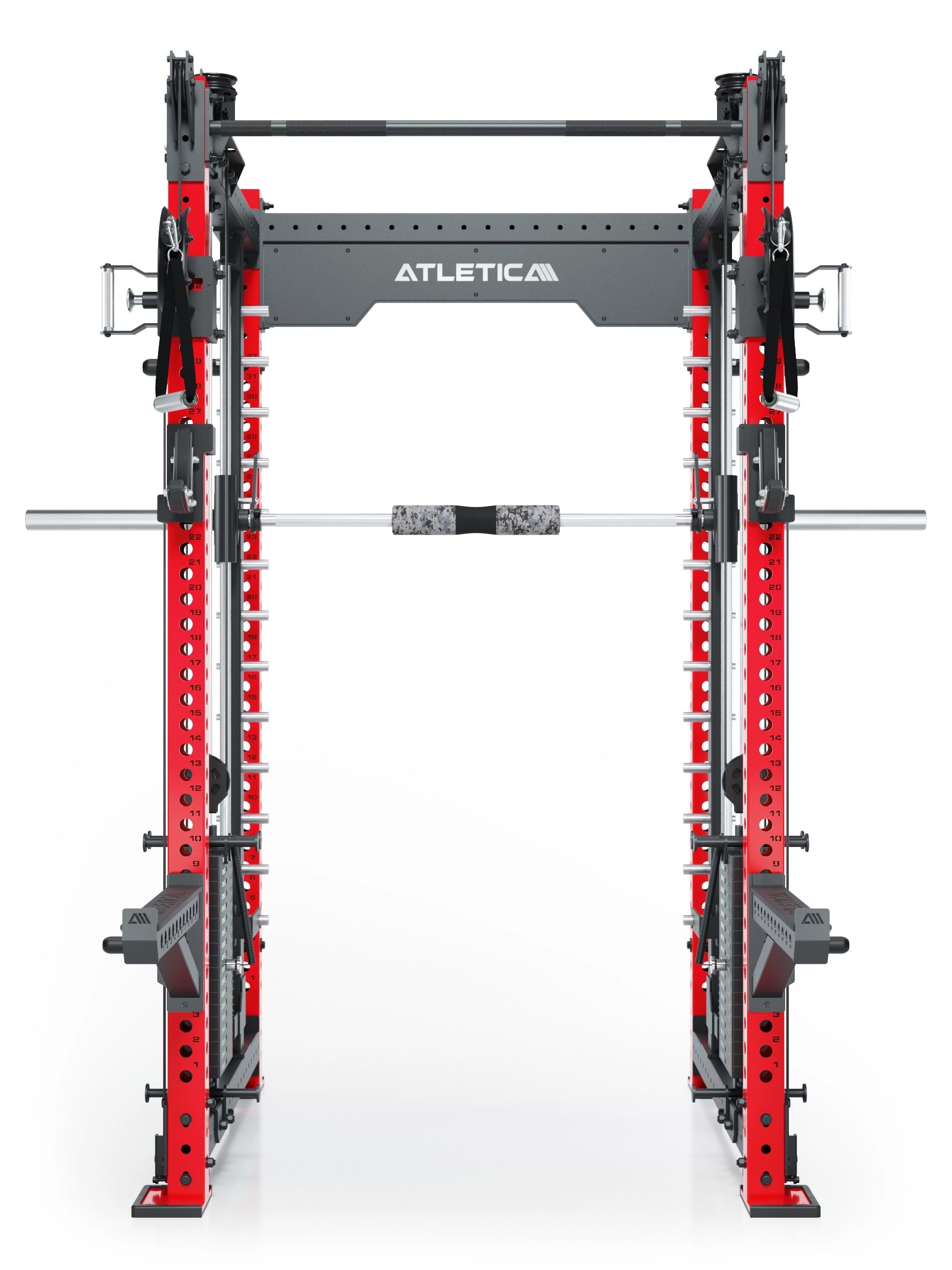 Power Racks: R8 R8 Bradley | Power Rack mit 2x90kg seitlichen Gewichtsblocks, Smith Machine und dualem Kabelzug,