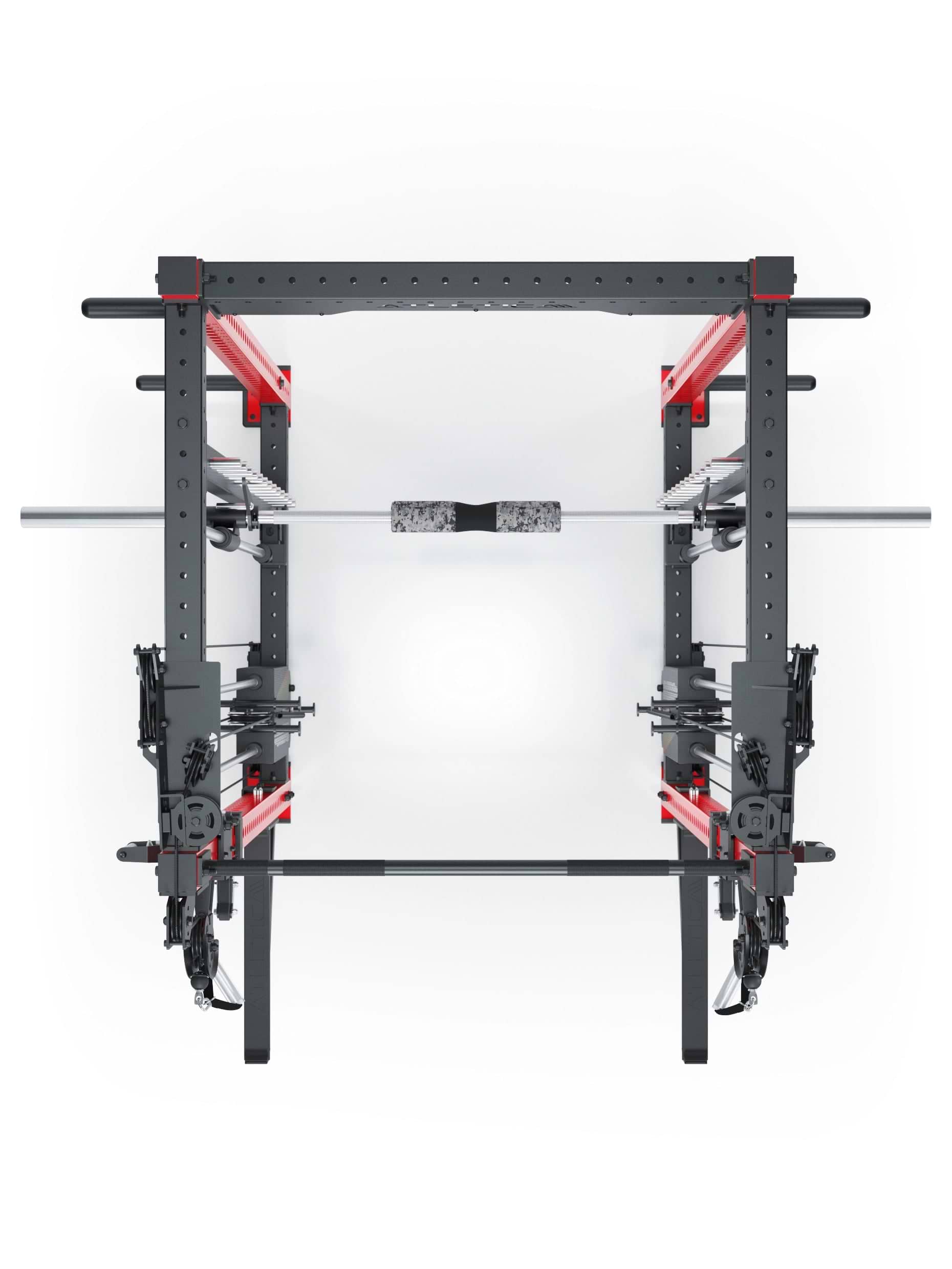 Power Racks: R8 R8 Bradley | Power Rack mit 2x90kg seitlichen Gewichtsblocks, Smith Machine und dualem Kabelzug,