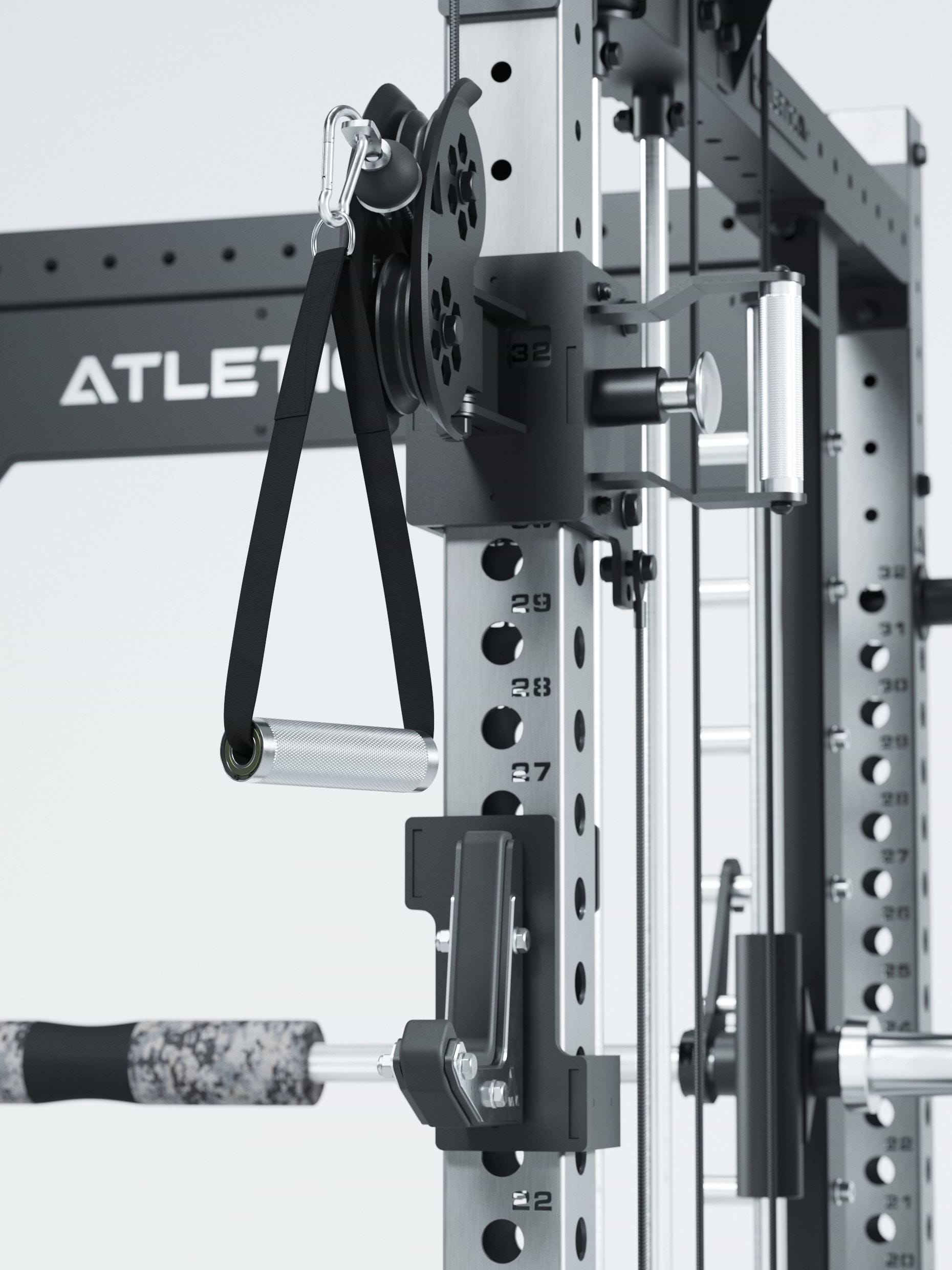 Power Racks: R8 R8 Bradley | Power Rack mit 2x90kg seitlichen Gewichtsblocks, Smith Machine und dualem Kabelzug, 