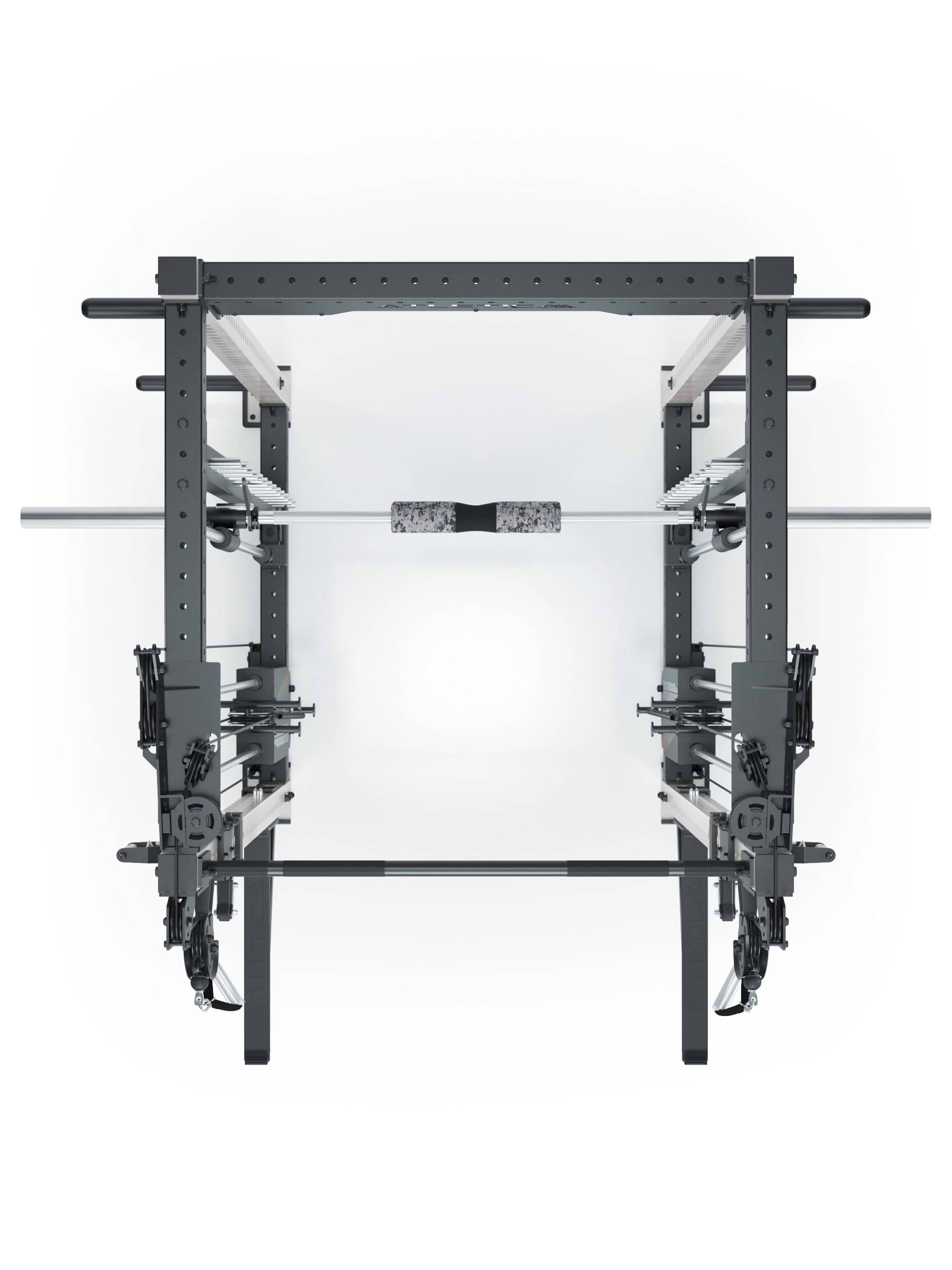 Power Racks: R8 R8 Bradley | Power Rack mit 2x90kg seitlichen Gewichtsblocks, Smith Machine und dualem Kabelzug, 