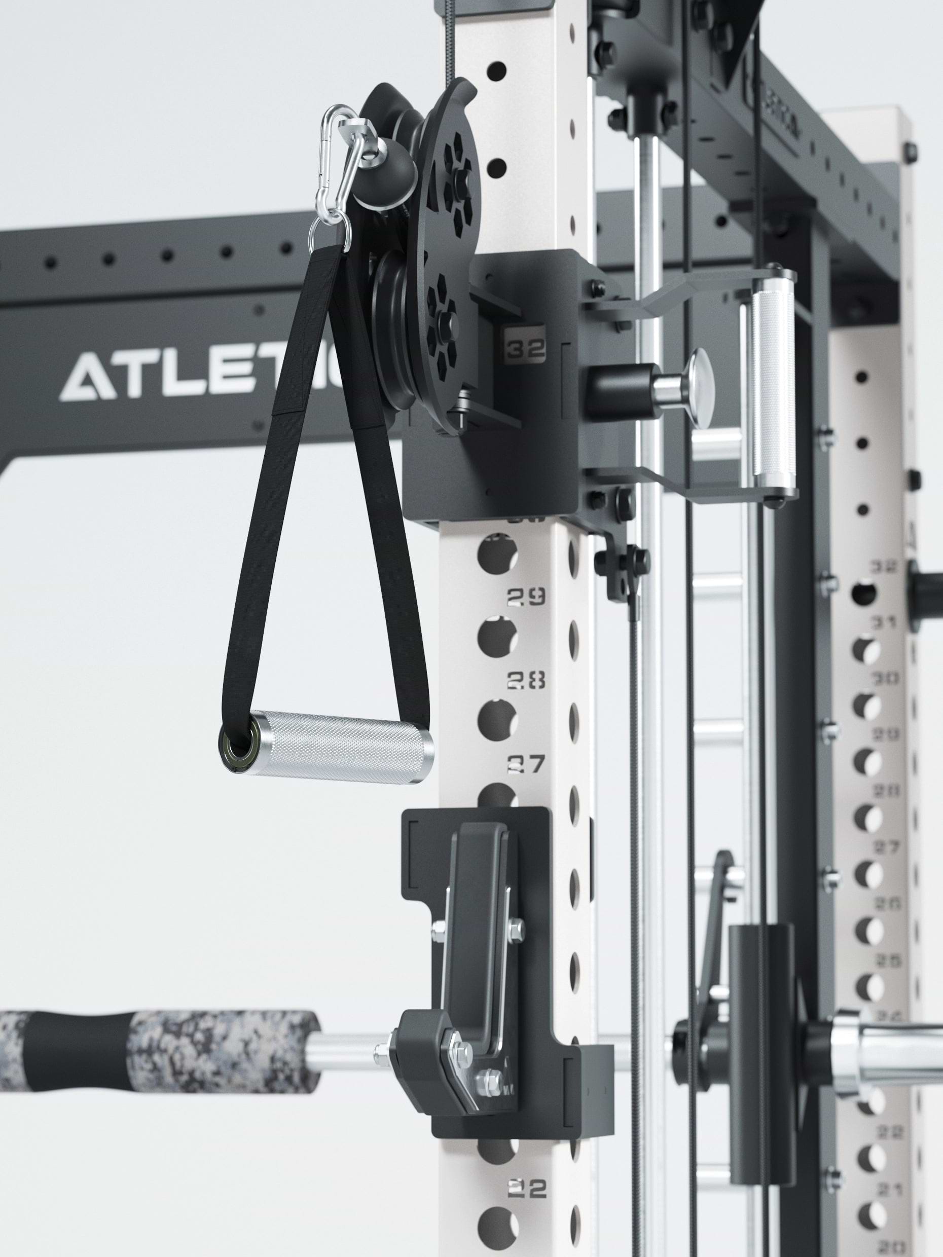 Power Racks: R8 R8 Bradley | Power Rack mit 2x90kg seitlichen Gewichtsblocks, Smith Machine und dualem Kabelzug, 