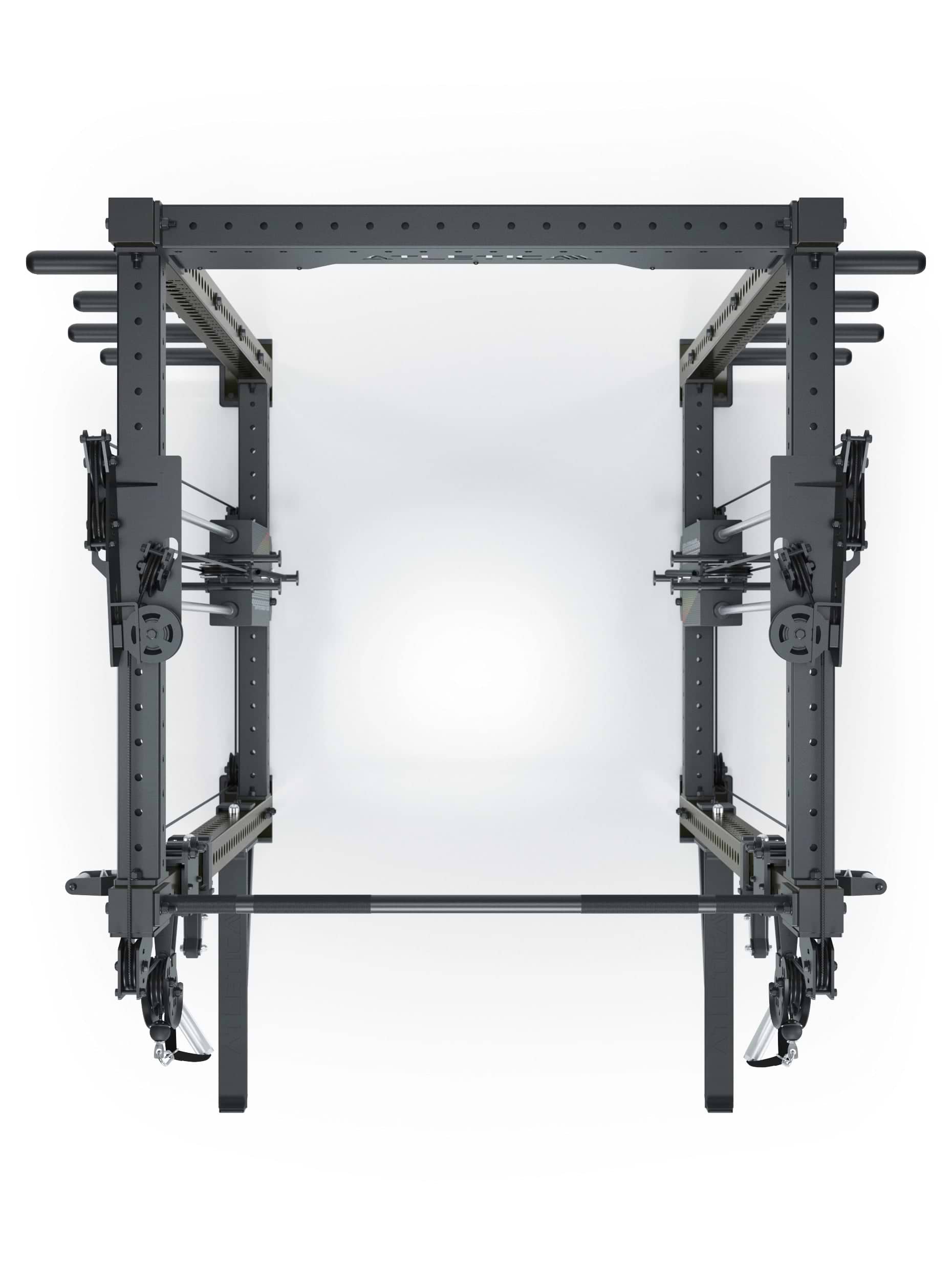 Dualer Kabelzug mit 2x95kg seitlichen Gewichtsblöcken | Sehr stabil | Modular ausbaubar mit Anbauteilen wie Smith Machine und Jammer Arms I Military Green