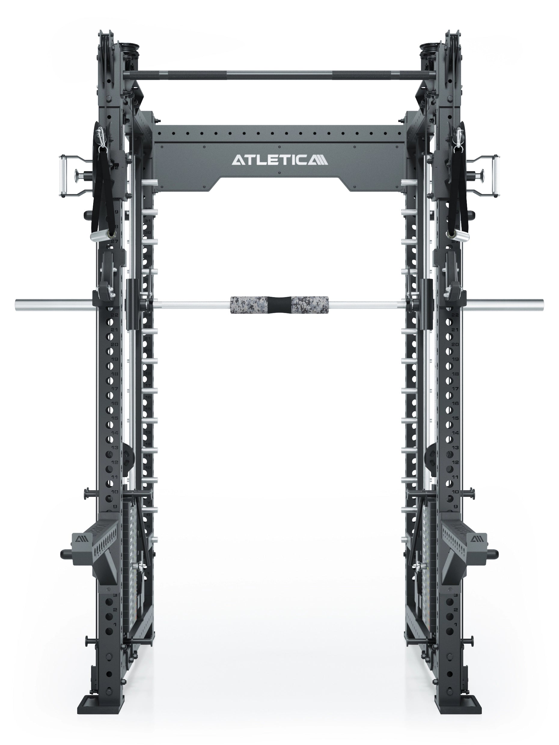 Dualer Kabelzug mit 2x95kg seitlichen Gewichtsblöcken | Sehr stabil | Modular ausbaubar mit Anbauteilen wie Smith Machine und Jammer Arms I Schwarz