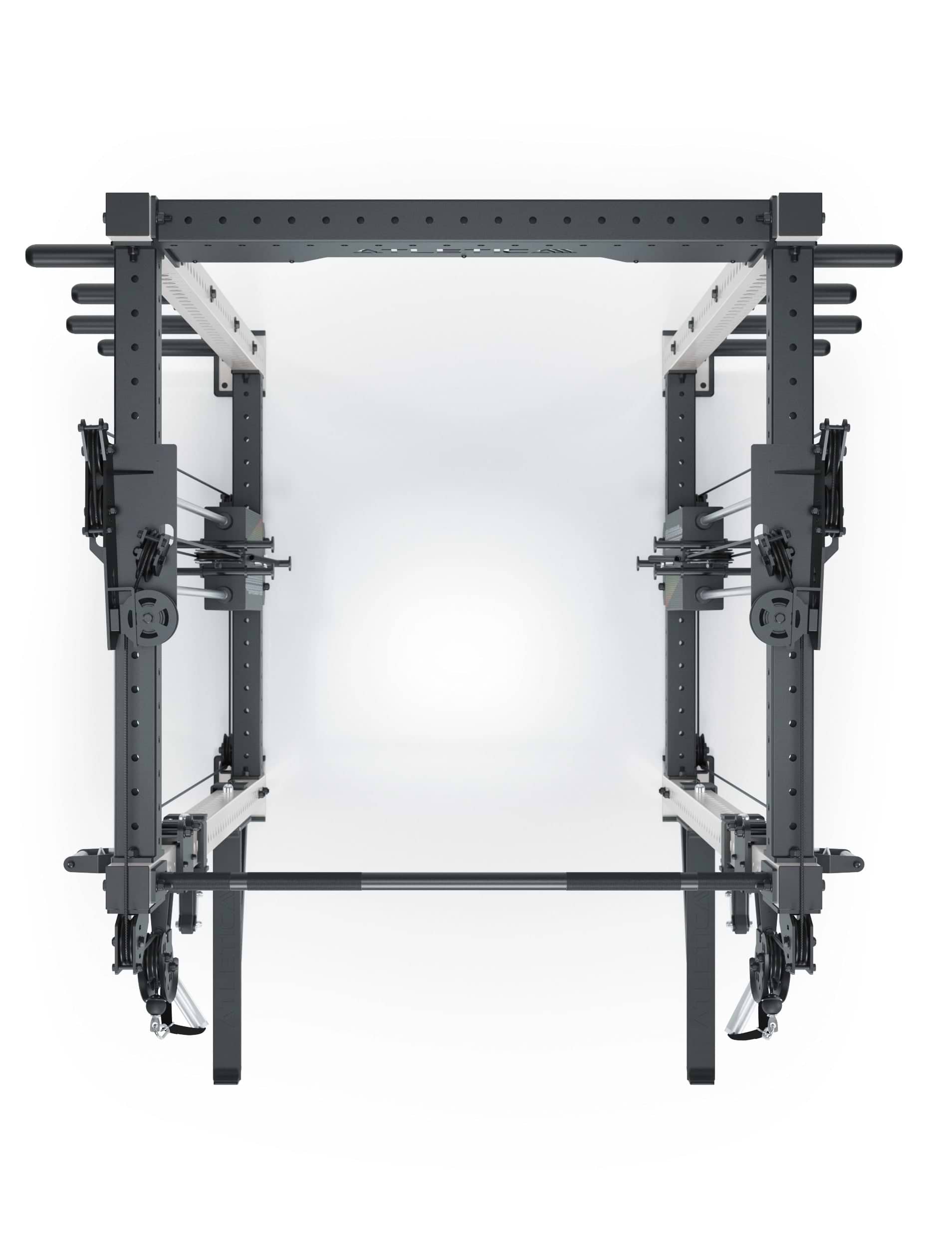 Dualer Kabelzug mit 2x95kg seitlichen Gewichtsblöcken | Sehr stabil | Modular ausbaubar mit Anbauteilen wie Smith Machine und Jammer Arms I Weiß