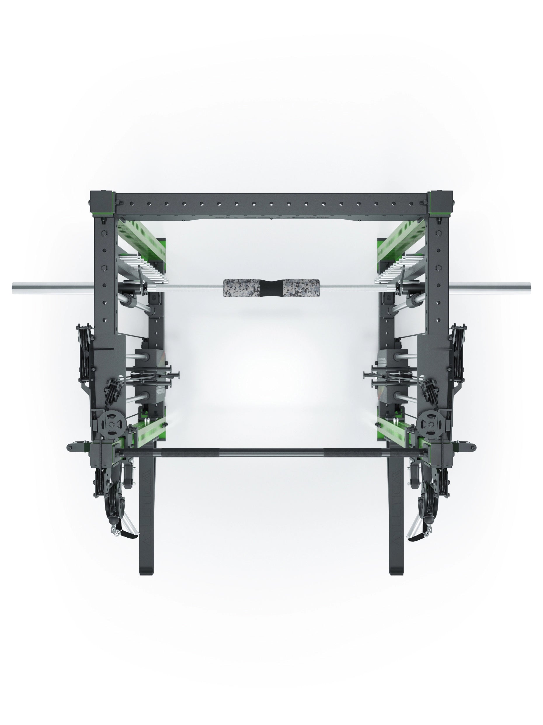Dualer Kabelzug mit 2x95kg seitlichen Gewichtsblöcken | Sehr stabil | Modular ausbaubar mit Anbauteilen wie Jammer Arms I Electric Green 