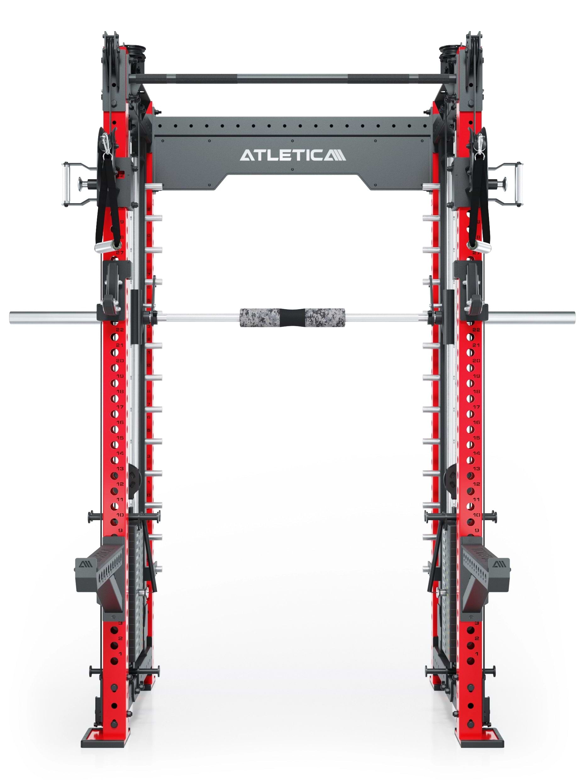 Dualer Kabelzug mit 2x95kg seitlichen Gewichtsblöcken | Sehr stabil | Modular ausbaubar mit Anbauteilen wie Jammer Arms I Combat I Sportscar Red
