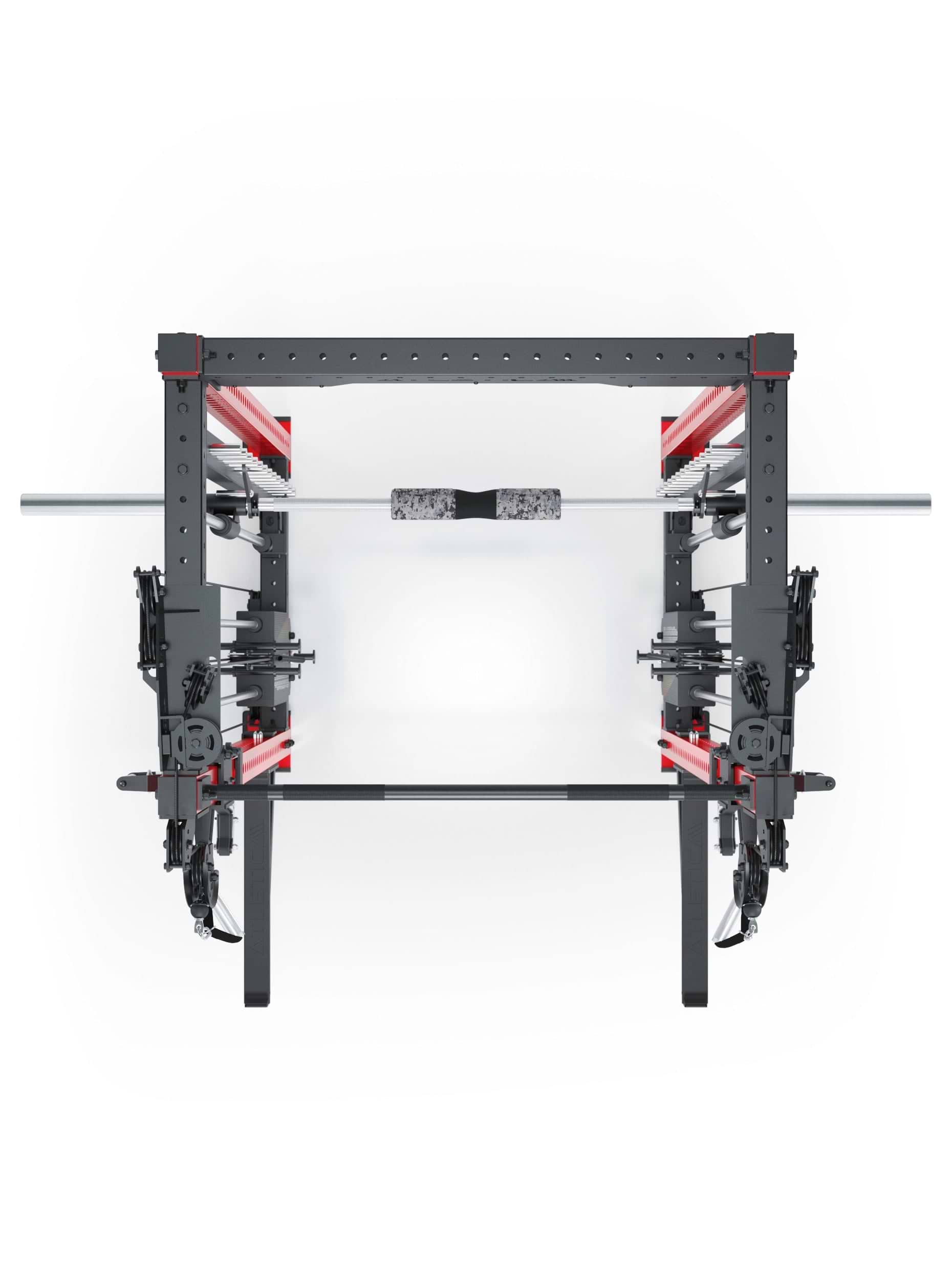 Dualer Kabelzug mit 2x95kg seitlichen Gewichtsblöcken | Sehr stabil | Modular ausbaubar mit Anbauteilen wie Jammer Arms I Combat I Sportscar Red