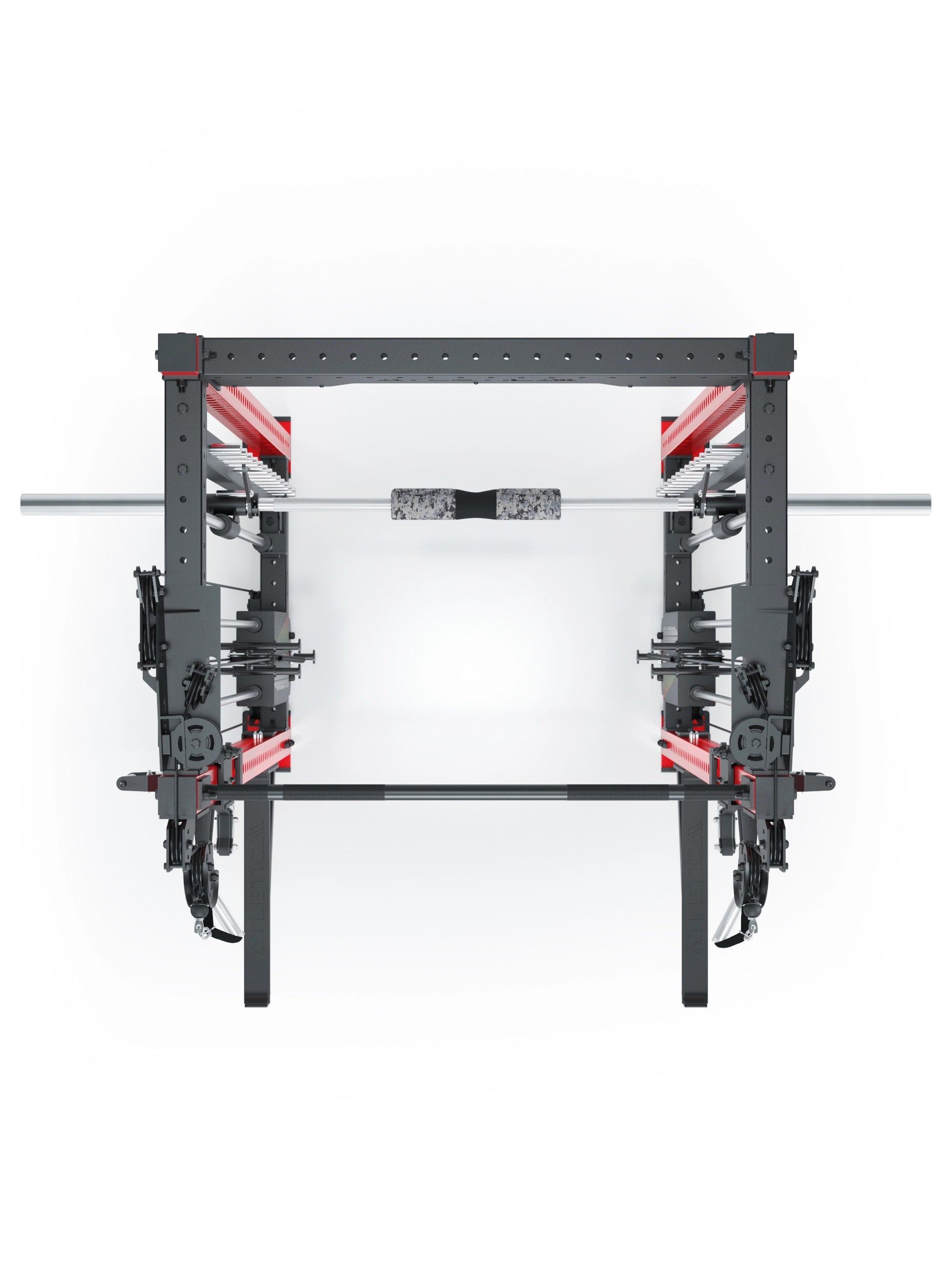 Dualer Kabelzug mit 2x95kg seitlichen Gewichtsblöcken | Sehr stabil | Modular ausbaubar mit Anbauteilen wie Jammer Arms I Combat I Sportscar Red 