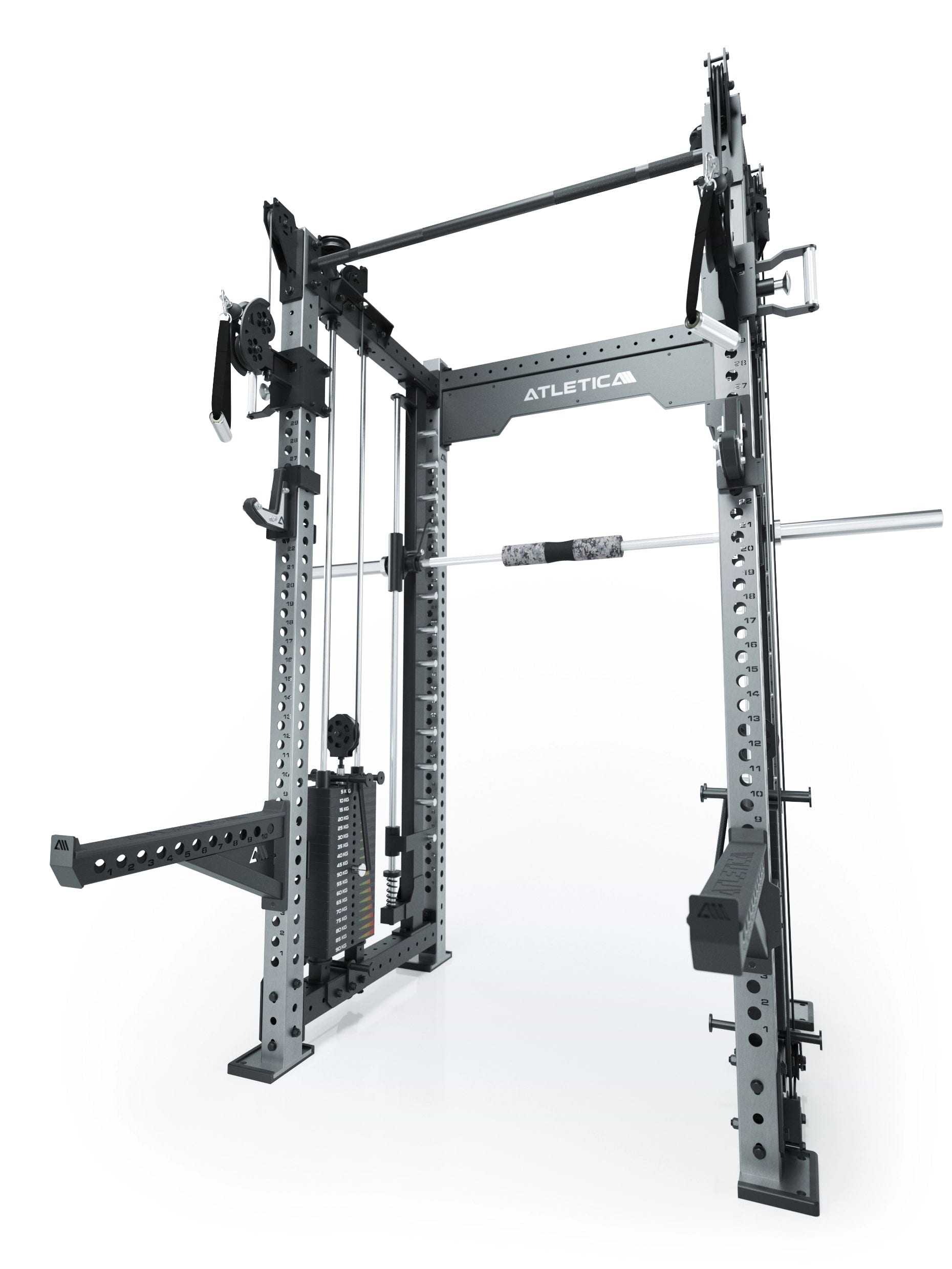 Dualer Kabelzug mit 2x95kg seitlichen Gewichtsblöcken | Sehr stabil | Modular ausbaubar mit Anbauteilen wie Jammer Arms I Mittel Combat I Edelstahl