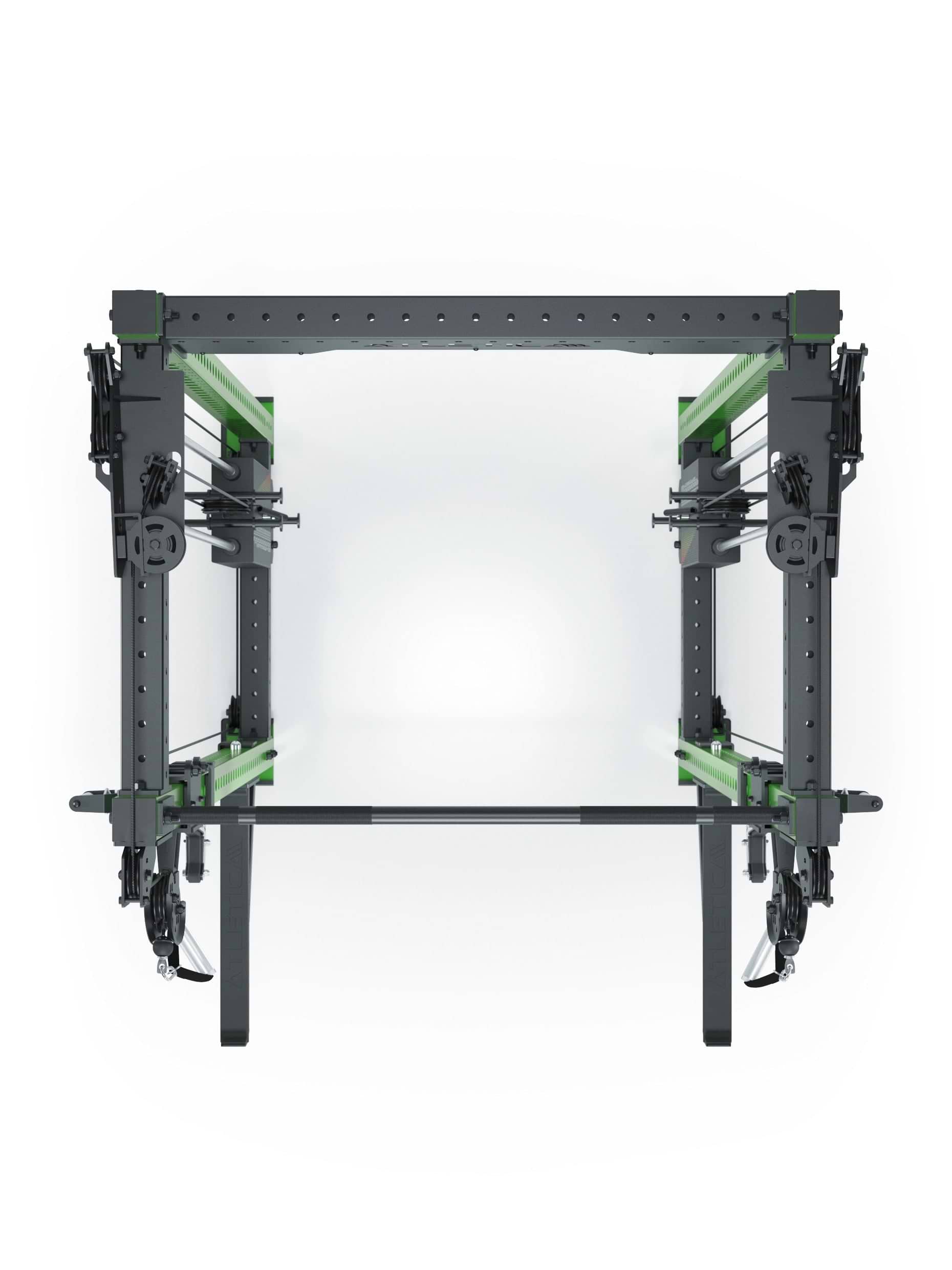 Dualer Kabelzug mit 2x95kg seitlichen Gewichtsblöcken | Sehr stabil und platzsparend | Modular ausbaubar mit Anbauteilen wie Smith Machine und Jammer Arms I Electric Green