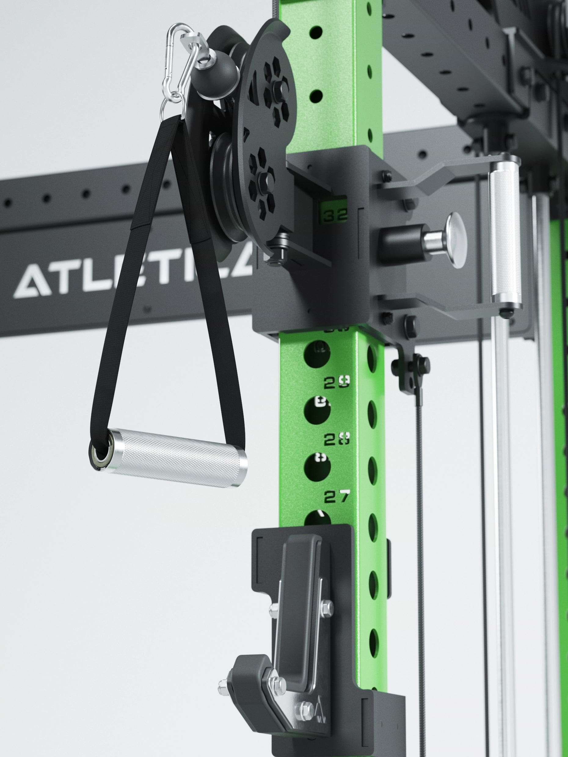 Dualer Kabelzug mit 2x95kg seitlichen Gewichtsblöcken | Sehr stabil und platzsparend | Modular ausbaubar mit Anbauteilen wie Smith Machine und Jammer Arms I Electric Green