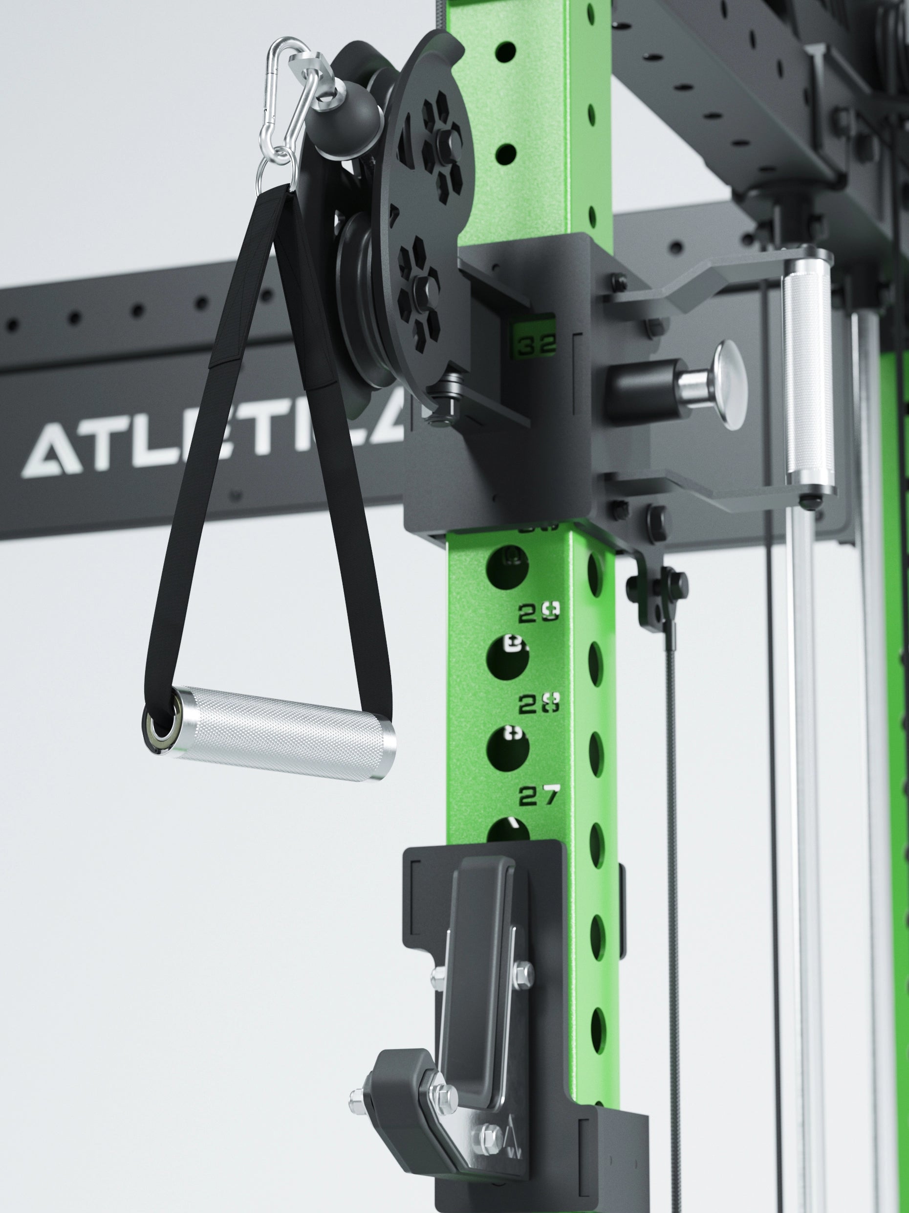 Dualer Kabelzug mit 2x95kg seitlichen Gewichtsblöcken | Sehr stabil und platzsparend | Modular ausbaubar mit Anbauteilen wie Smith Machine und Jammer Arms I Electric Green