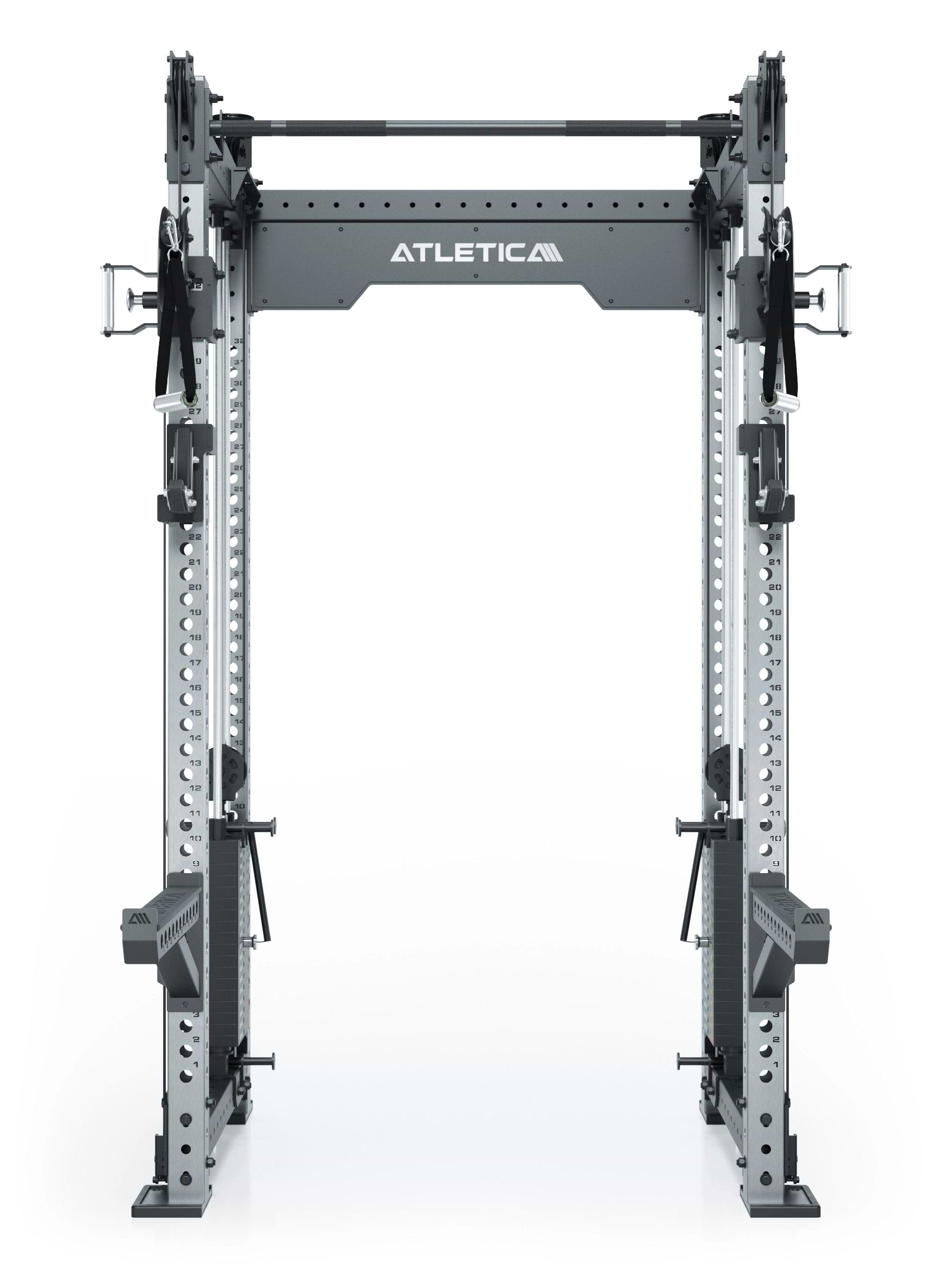 Dualer Kabelzug mit 2x95kg seitlichen Gewichtsblöcken | Sehr stabil und platzsparend | Modular ausbaubar mit Anbauteilen wie Smith Machine und Jammer Arms I Edelstahl