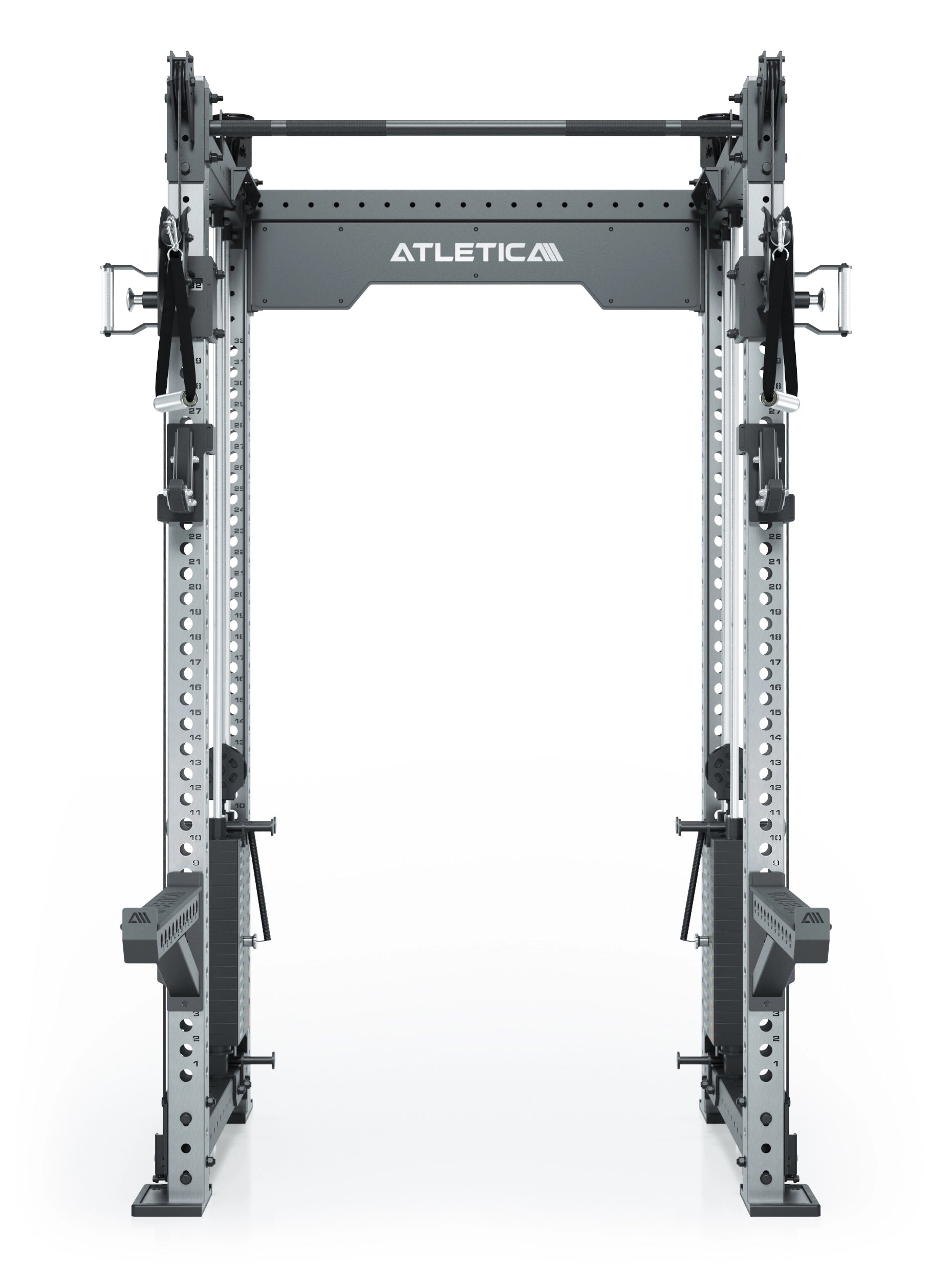 Dualer Kabelzug mit 2x95kg seitlichen Gewichtsblöcken | Sehr stabil und platzsparend | Modular ausbaubar mit Anbauteilen wie Smith Machine und Jammer Arms I Edelstahl