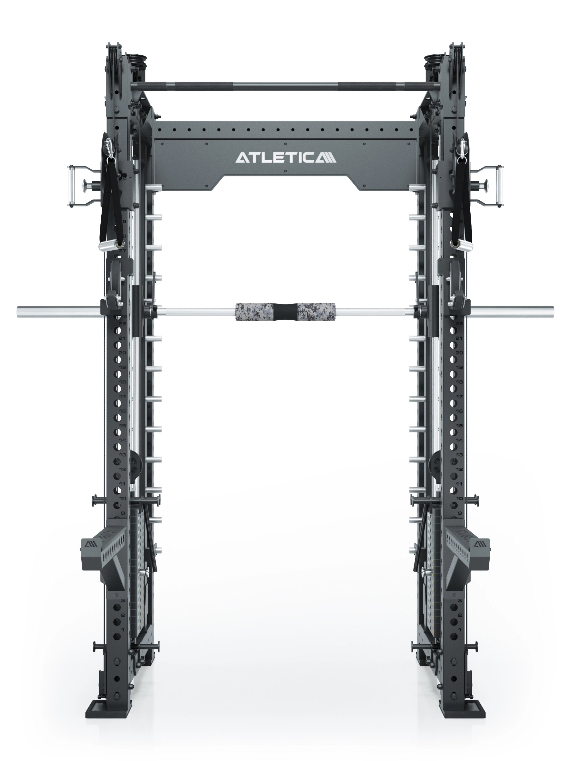 Dualer Kabelzug mit 2x95kg seitlichen Gewichtsblöcken | Sehr stabil | Modular ausbaubar mit Anbauteilen wie Jammer Arms I Schwarz