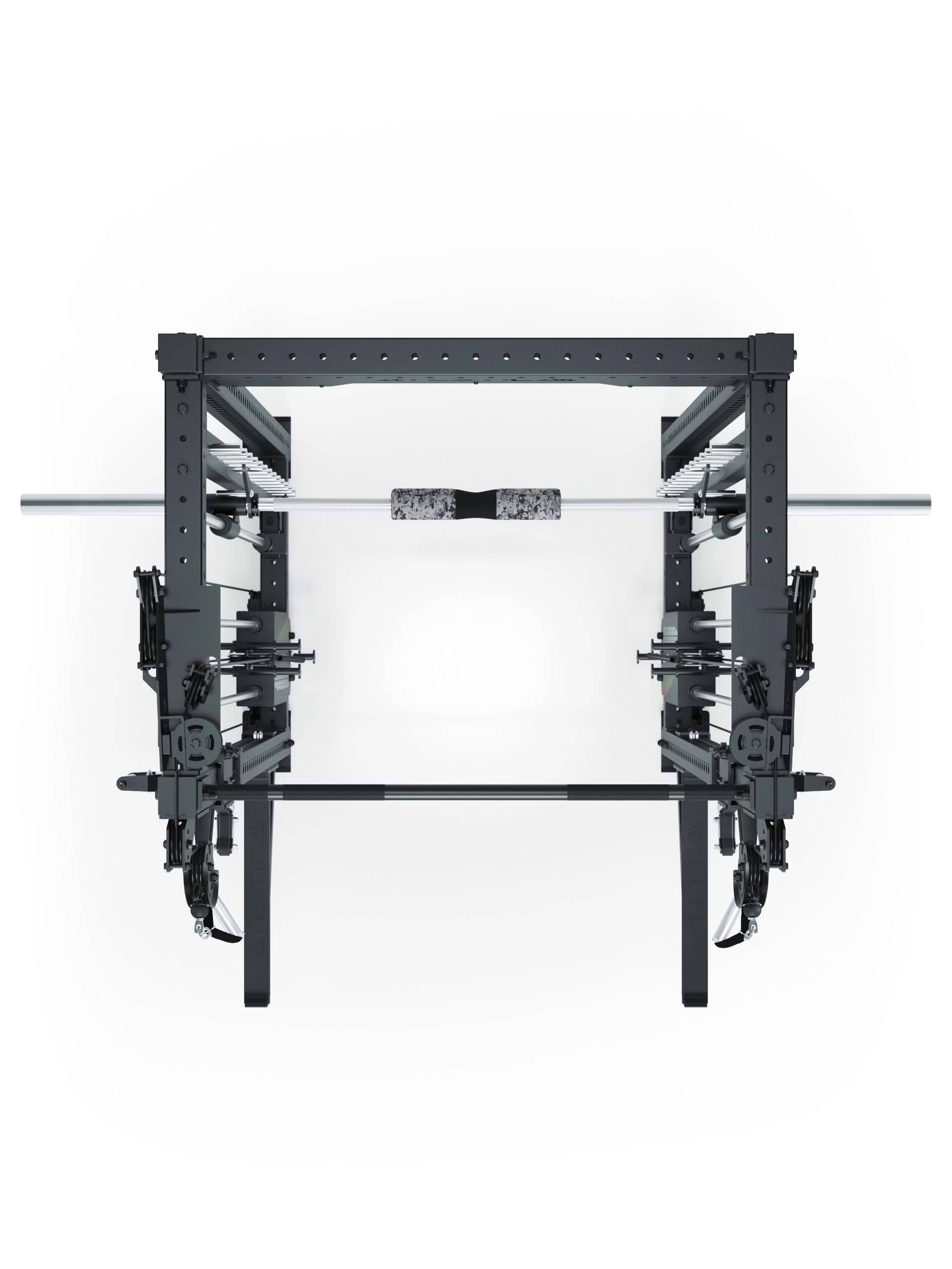 Dualer Kabelzug mit 2x95kg seitlichen Gewichtsblöcken | Sehr stabil | Modular ausbaubar mit Anbauteilen wie Jammer Arms I Schwarz
