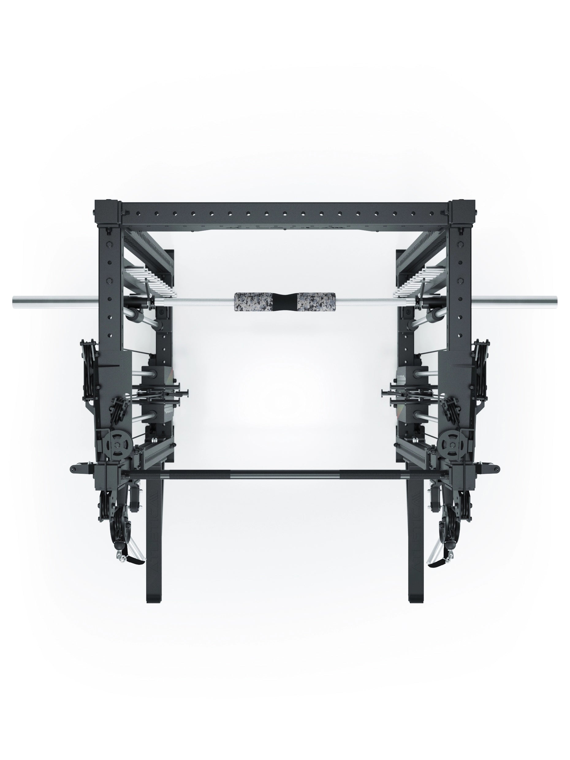 Dualer Kabelzug mit 2x95kg seitlichen Gewichtsblöcken | Sehr stabil | Modular ausbaubar mit Anbauteilen wie Jammer Arms I Schwarz