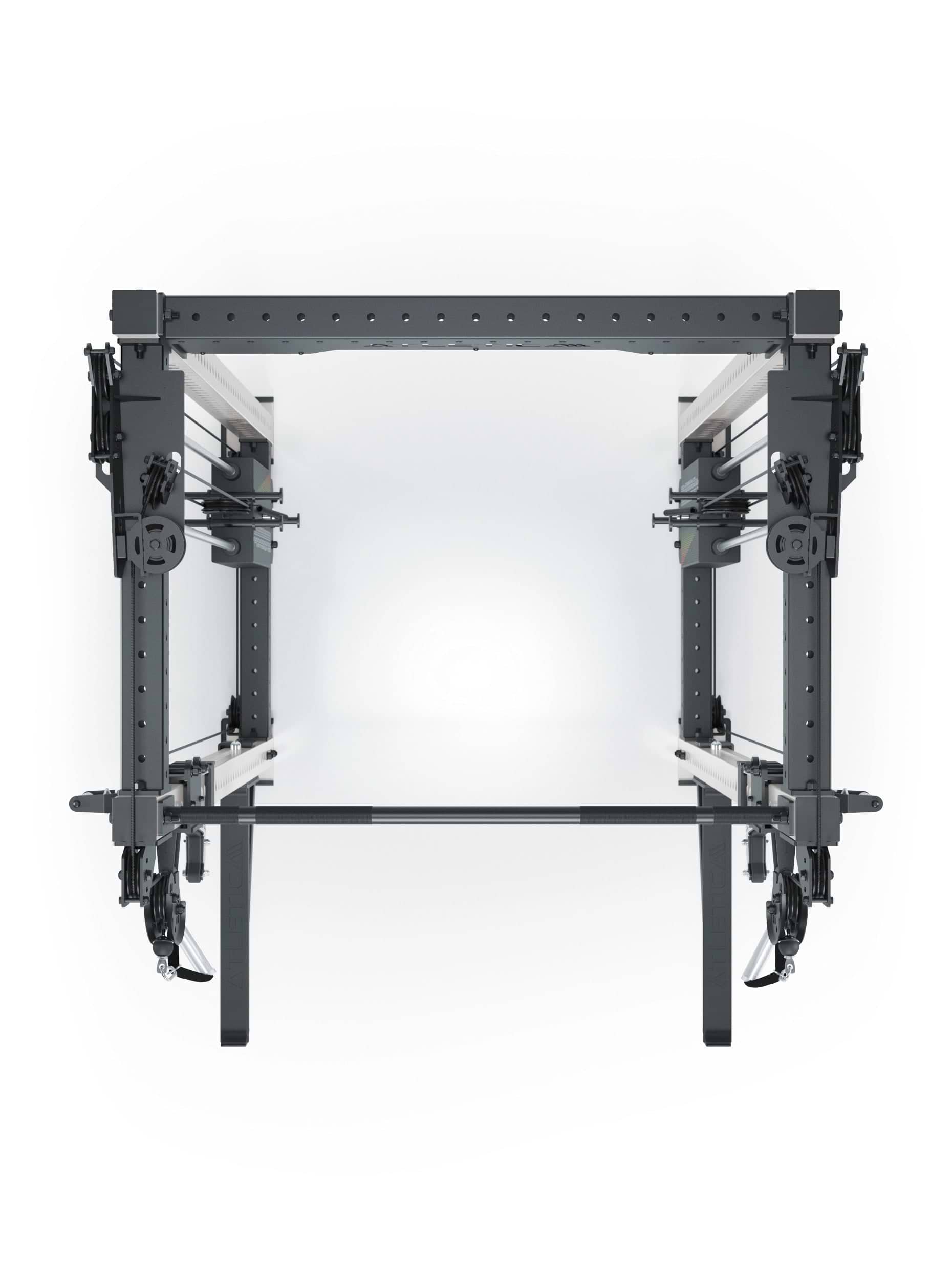 Dualer Kabelzug mit 2x95kg seitlichen Gewichtsblöcken | Sehr stabil und platzsparend | Modular ausbaubar mit Anbauteilen wie Smith Machine und Jammer Arms I Weiß