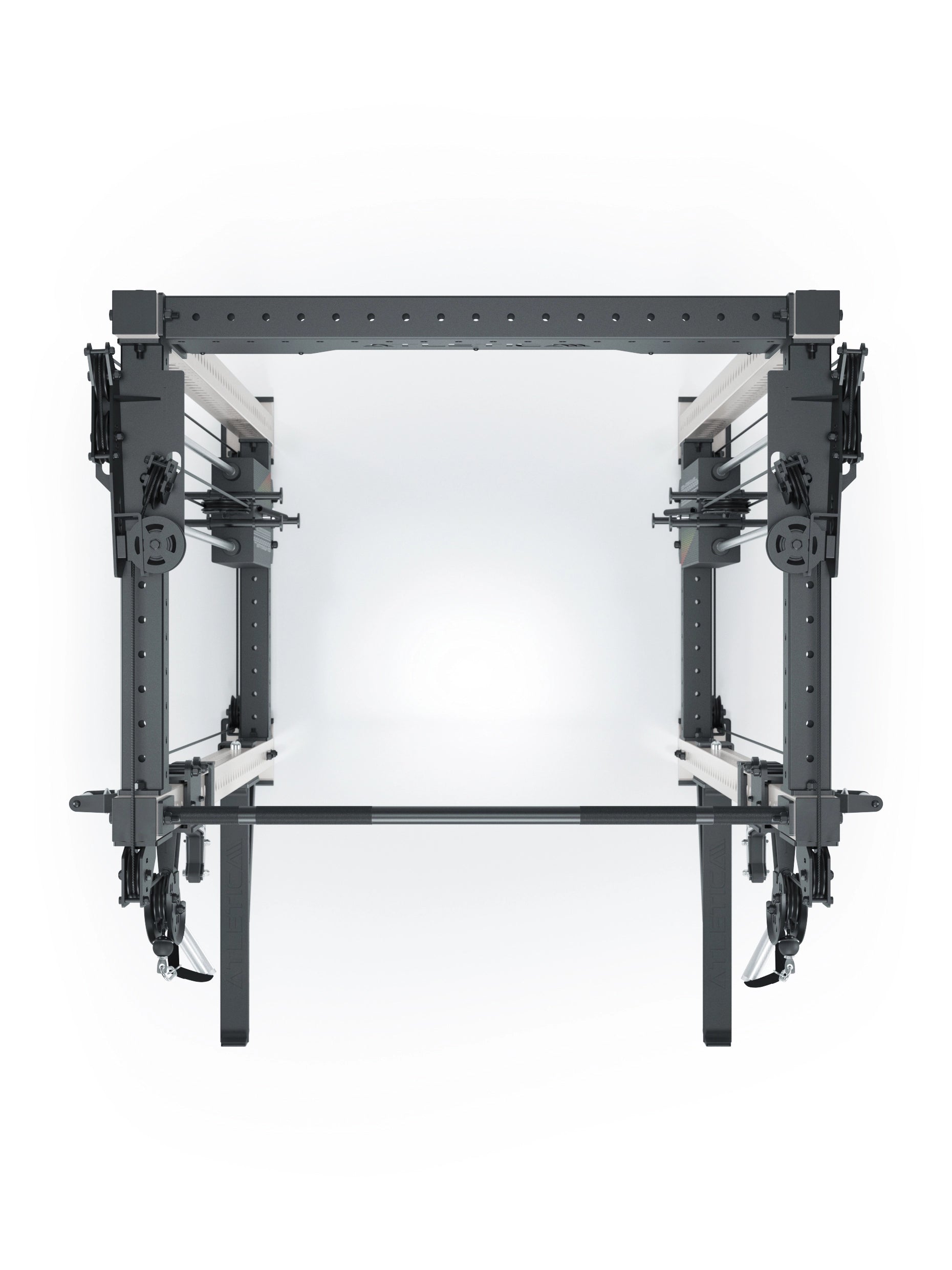 Dualer Kabelzug mit 2x95kg seitlichen Gewichtsblöcken | Sehr stabil und platzsparend | Modular ausbaubar mit Anbauteilen wie Smith Machine und Jammer Arms I Weiß