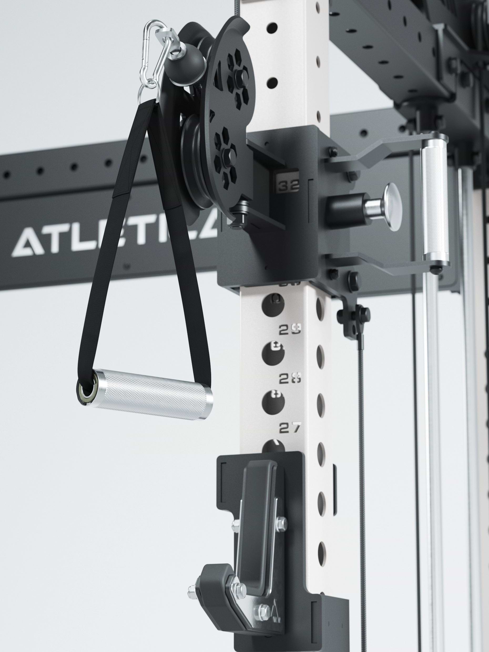 Dualer Kabelzug mit 2x95kg seitlichen Gewichtsblöcken | Sehr stabil und platzsparend | Modular ausbaubar mit Anbauteilen wie Smith Machine und Jammer Arms I Weiß