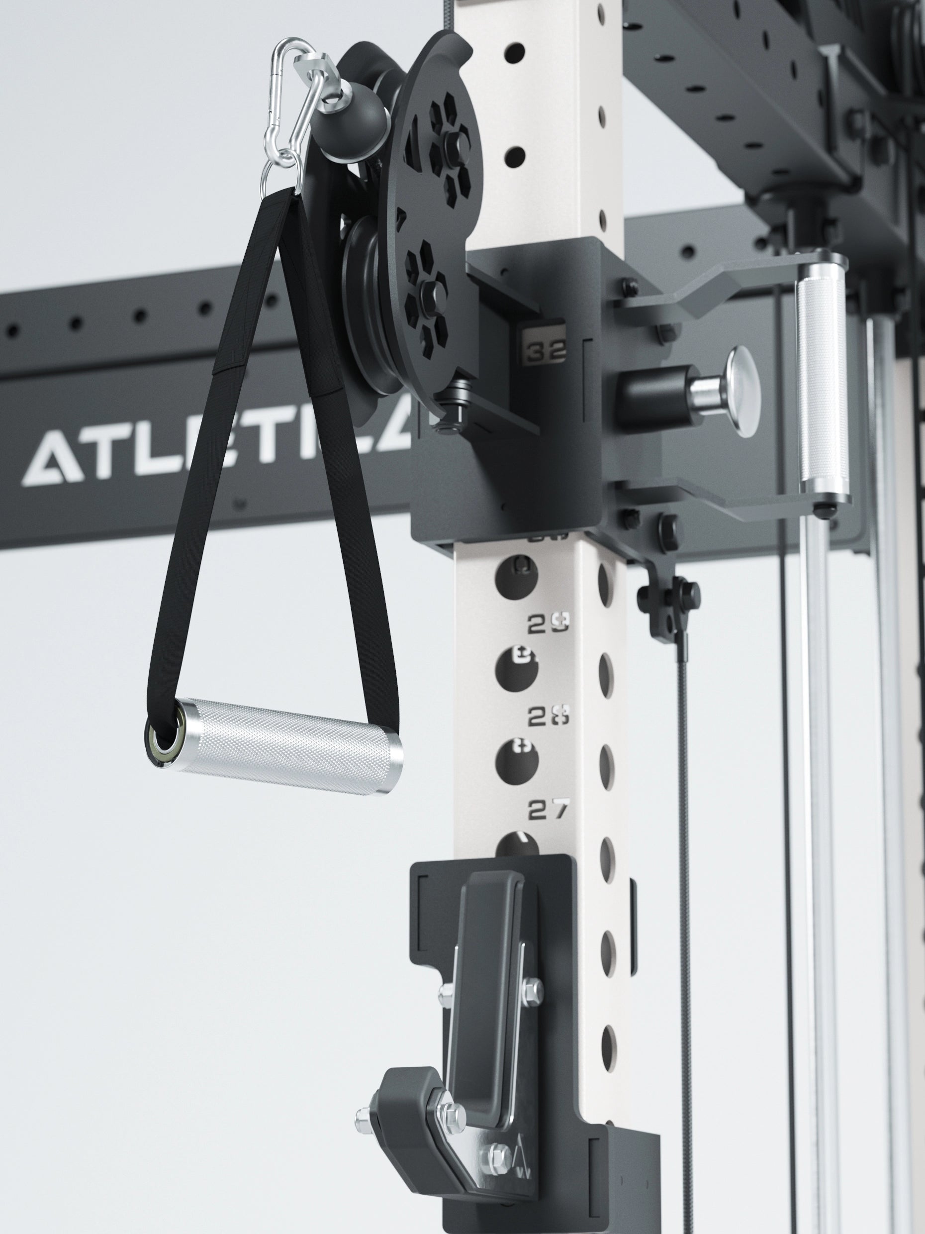 Dualer Kabelzug mit 2x95kg seitlichen Gewichtsblöcken | Sehr stabil und platzsparend | Modular ausbaubar mit Anbauteilen wie Smith Machine und Jammer Arms I Weiß