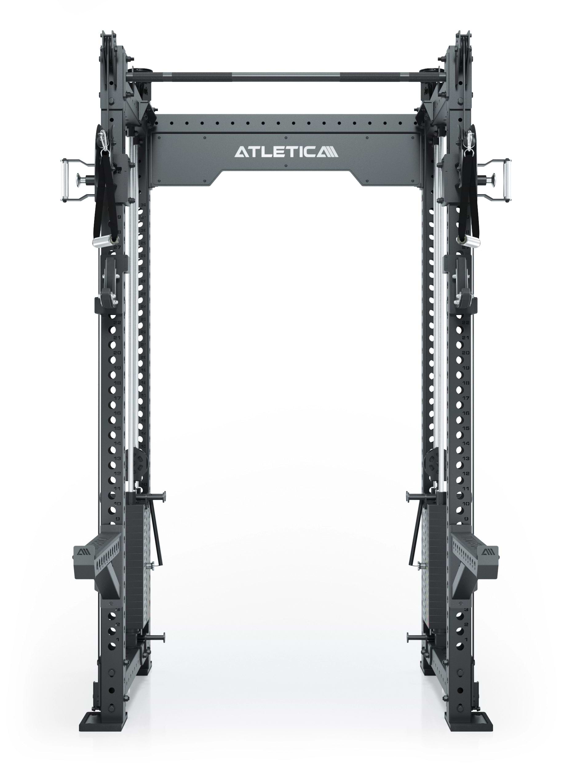 Dualer Kabelzug mit 2x95kg seitlichen Gewichtsblöcken | Sehr stabil und platzsparend | Modular ausbaubar mit Anbauteilen wie Smith Machine und Jammer Arms I Schwarz