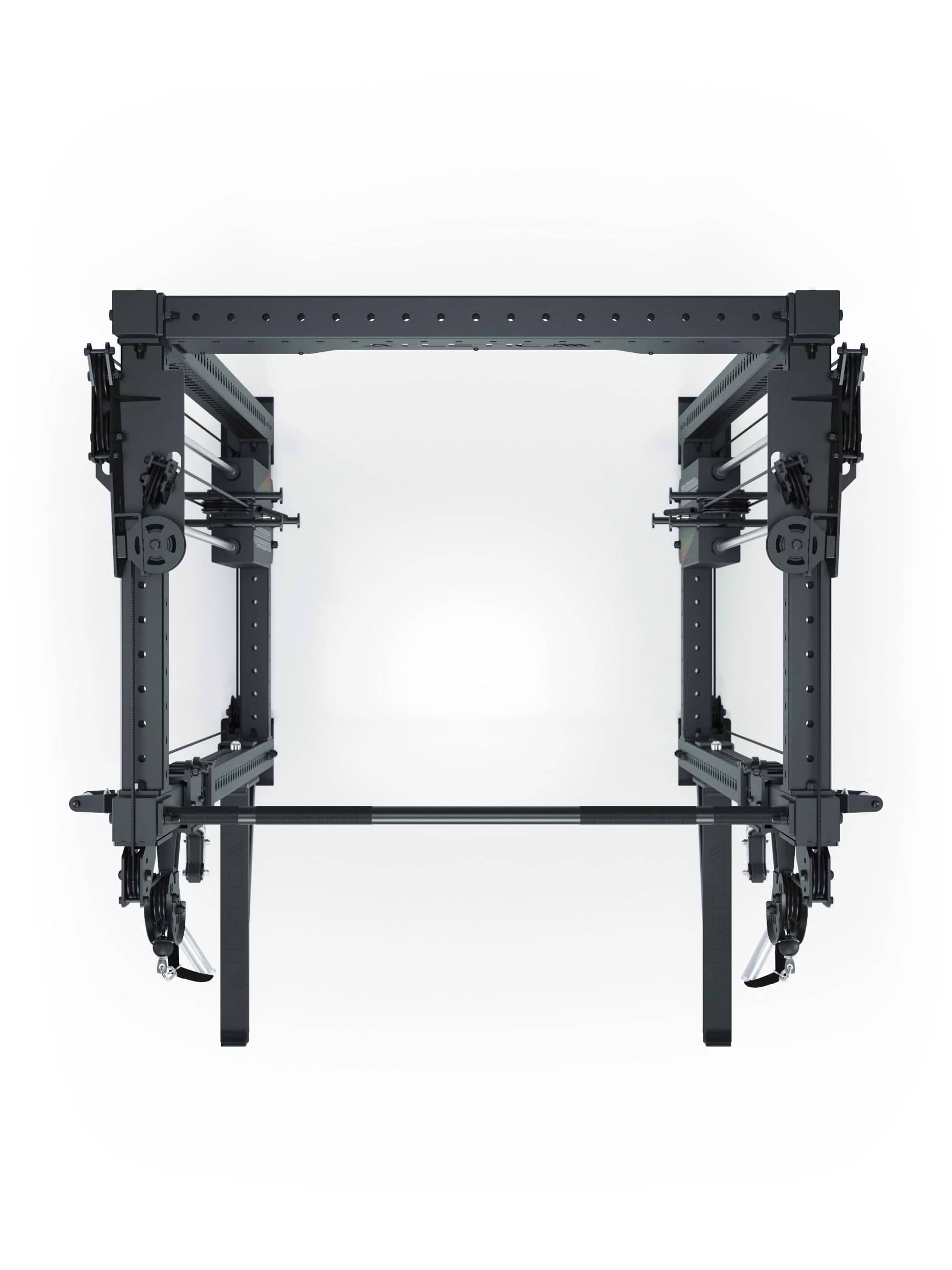 Dualer Kabelzug mit 2x95kg seitlichen Gewichtsblöcken | Sehr stabil und platzsparend | Modular ausbaubar mit Anbauteilen wie Smith Machine und Jammer Arms I Schwarz