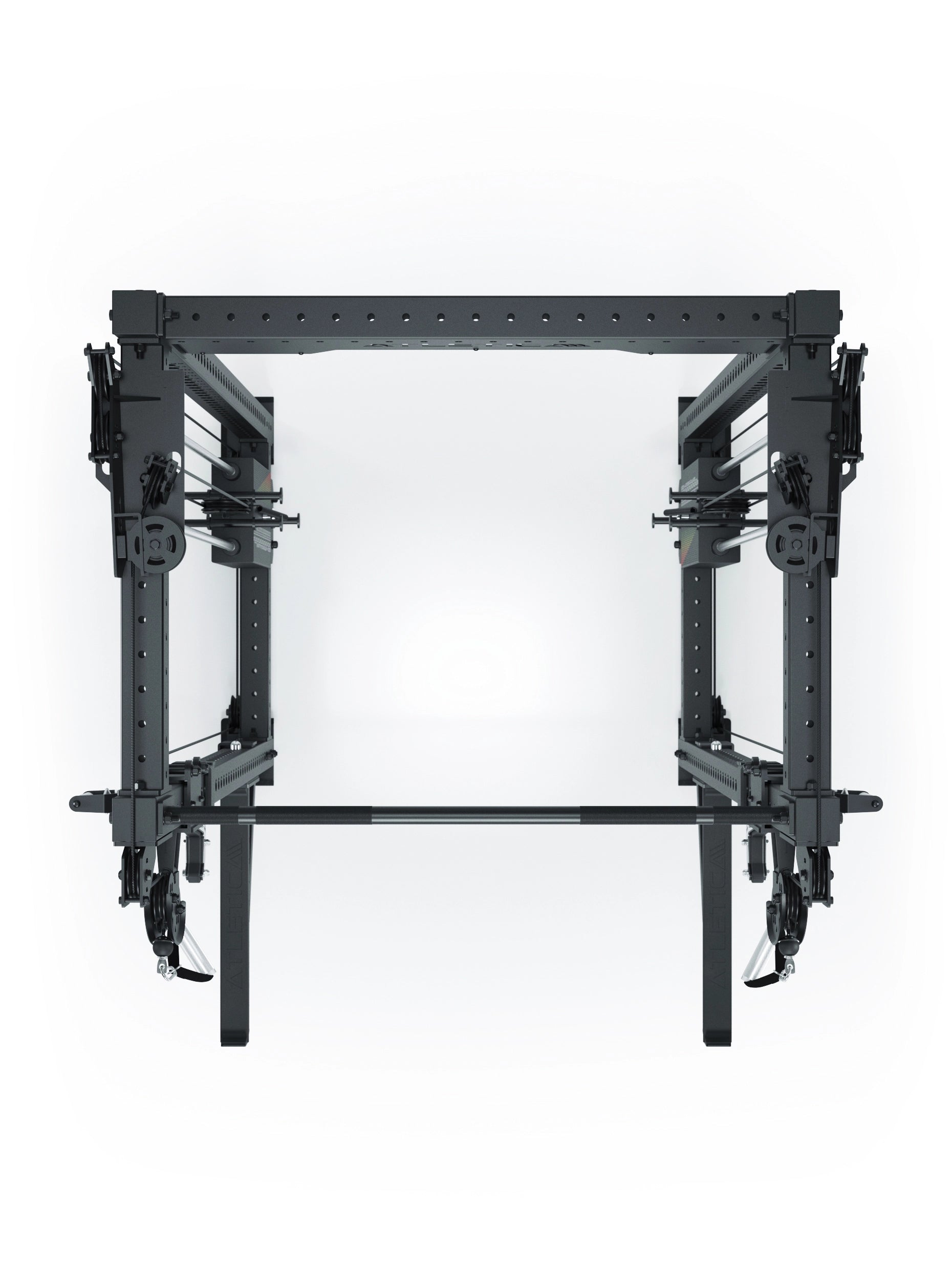 Dualer Kabelzug mit 2x95kg seitlichen Gewichtsblöcken | Sehr stabil und platzsparend | Modular ausbaubar mit Anbauteilen wie Smith Machine und Jammer Arms I Schwarz