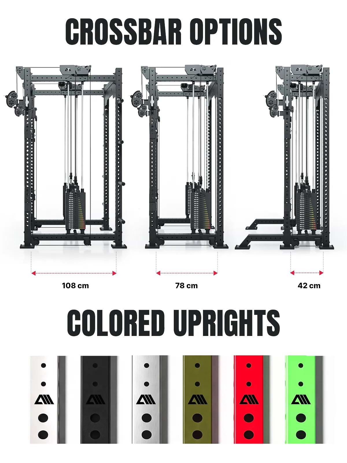 Power Rack R8 Bradley | 2 x 95 kg | 42/78/108 | Kolor