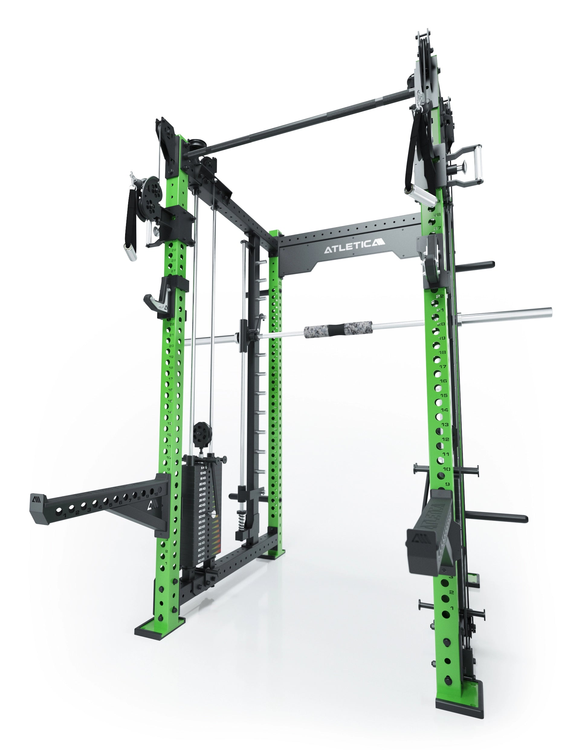 Dualer Kabelzug mit 2x95kg seitlichen Gewichtsblöcken | Sehr stabil | Modular ausbaubar mit Anbauteilen wie Smith Machine und Jammer Arms
