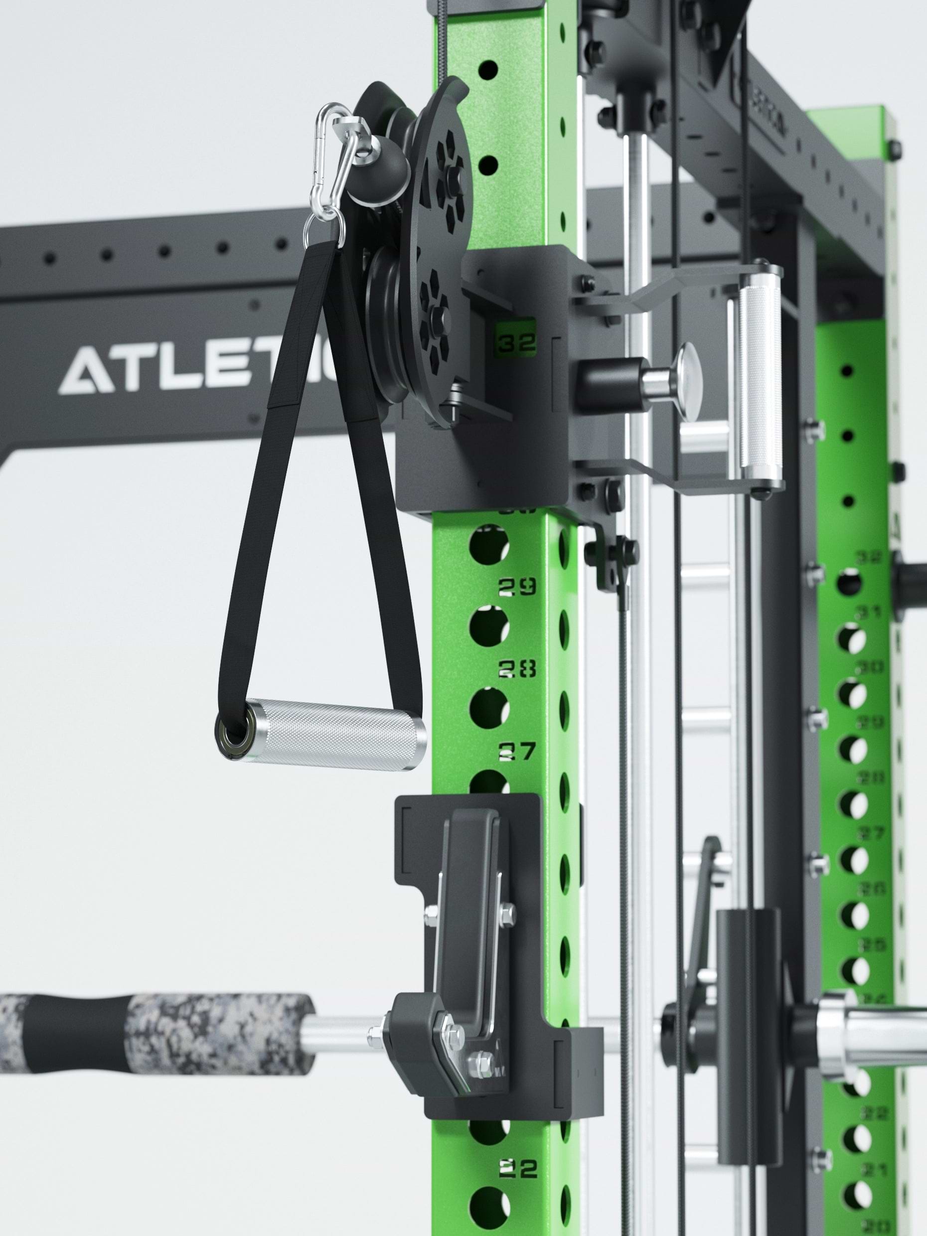Power Racks: R8 R8 Bradley | Power Rack mit 2x90kg seitlichen Gewichtsblocks, Smith Machine und dualem Kabelzug, 