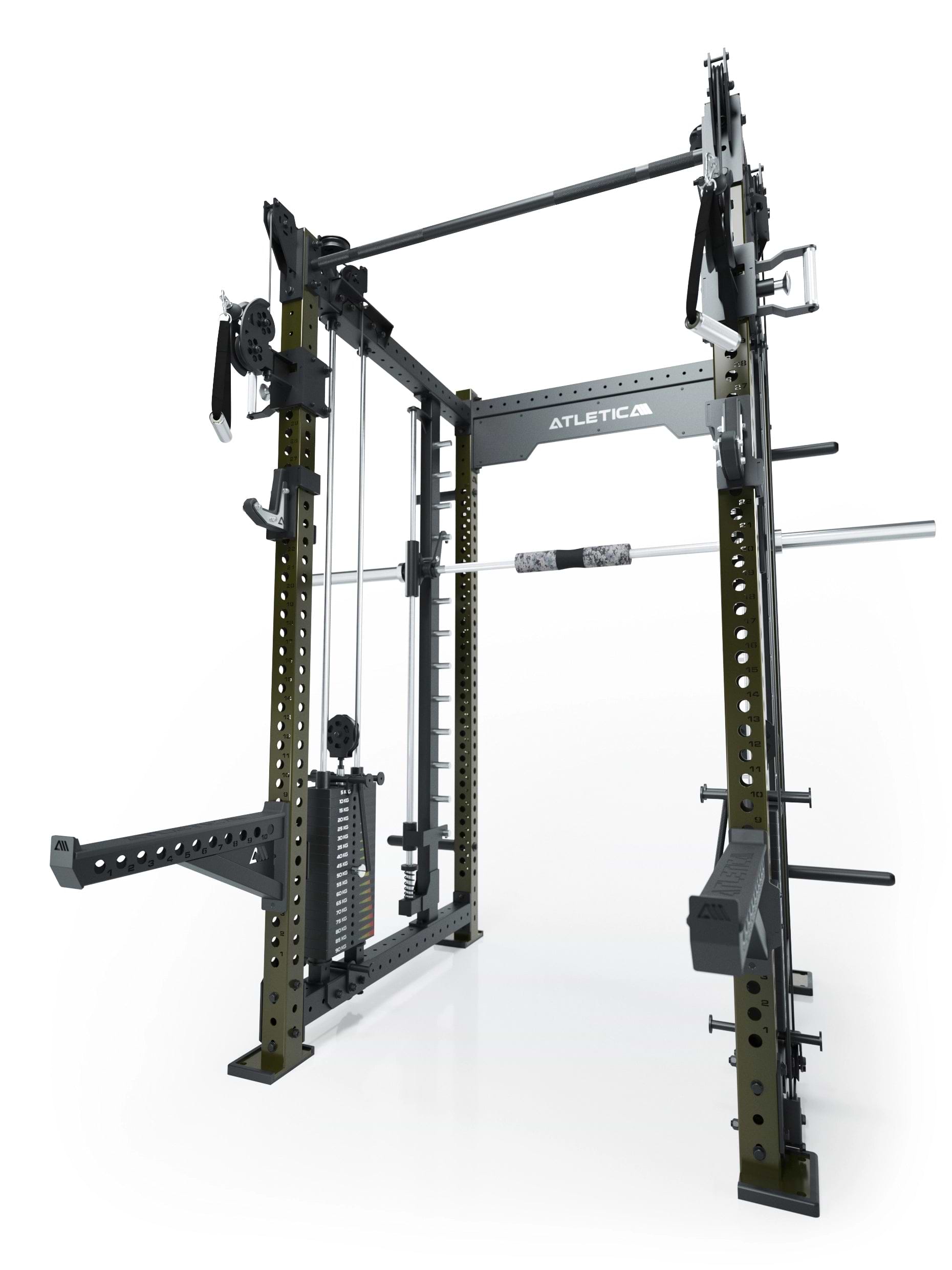 Dualer Kabelzug mit 2x95kg seitlichen Gewichtsblöcken | Sehr stabil | Modular ausbaubar mit Anbauteilen wie Smith Machine und Jammer Arms