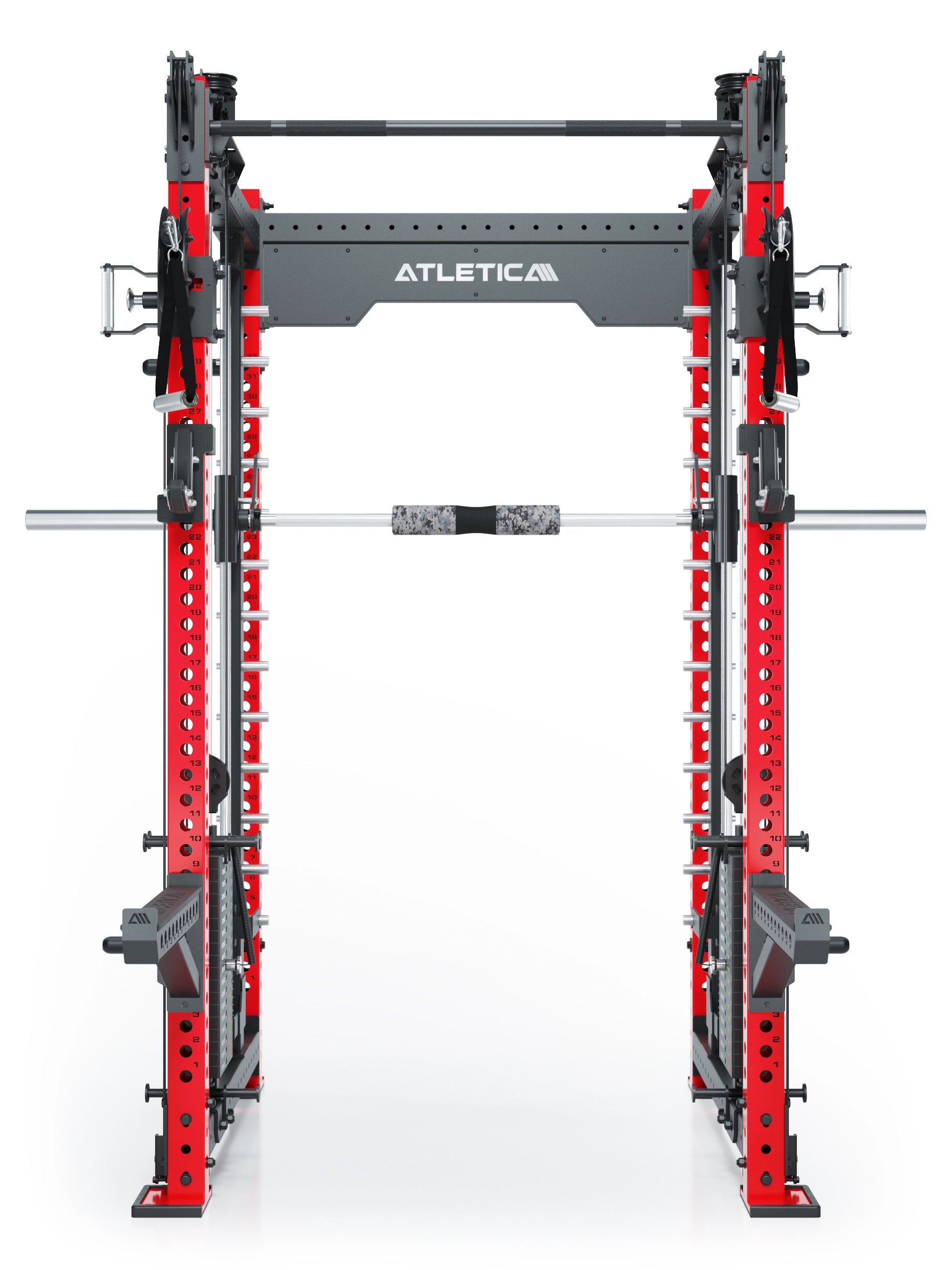 Dualer Kabelzug mit 2x95kg seitlichen Gewichtsblöcken | Sehr stabil | Modular ausbaubar mit Anbauteilen wie Smith Machine und Jammer Arms