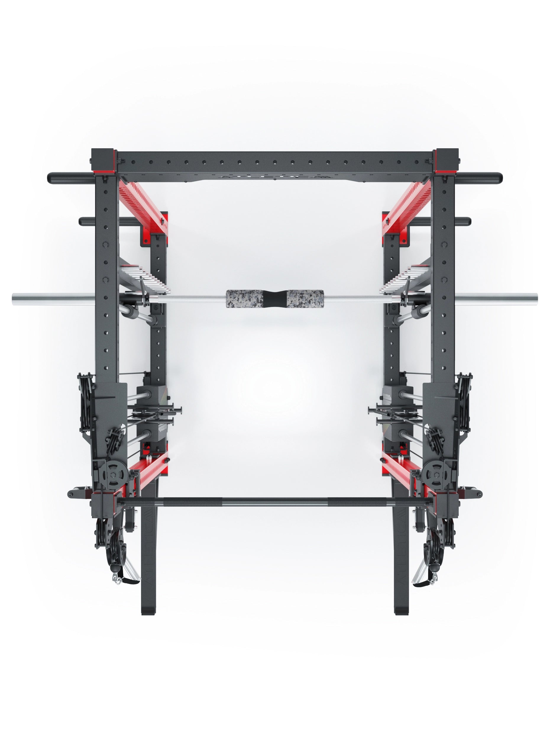 Dualer Kabelzug mit 2x95kg seitlichen Gewichtsblöcken | Sehr stabil | Modular ausbaubar mit Anbauteilen wie Smith Machine und Jammer Arms