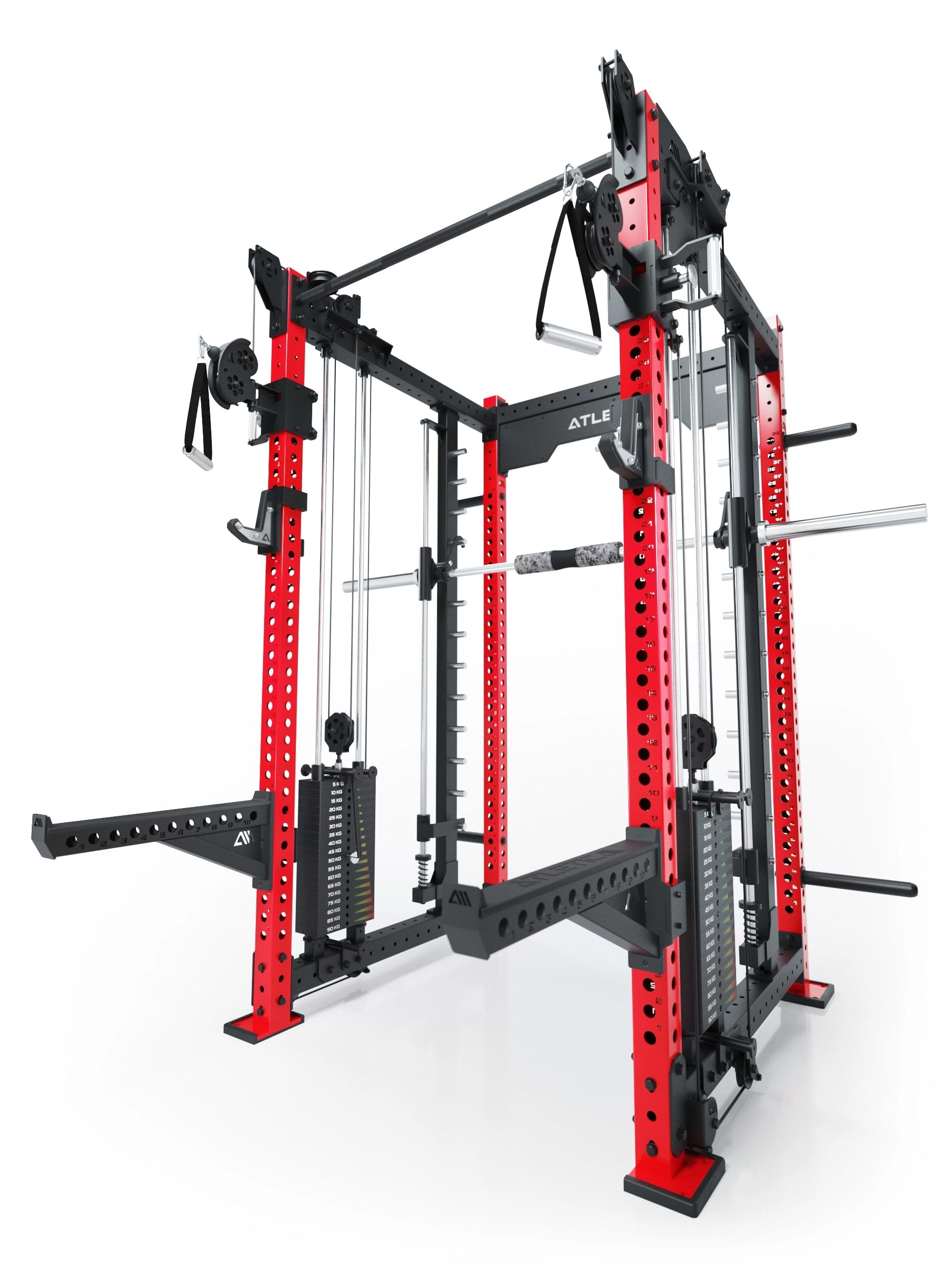 Dualer Kabelzug mit 2x95kg seitlichen Gewichtsblöcken | Sehr stabil | Modular ausbaubar mit Anbauteilen wie Smith Machine und Jammer Arms