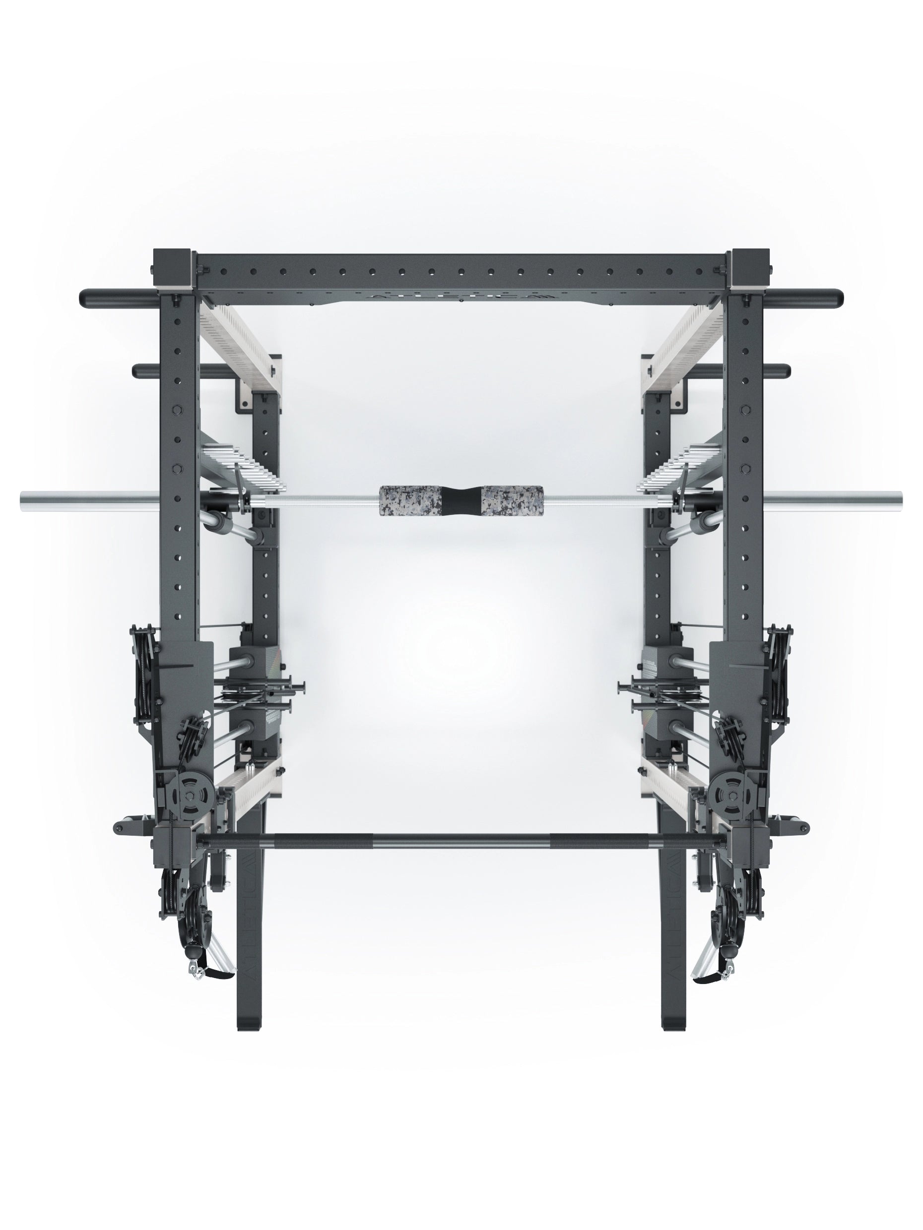 Dualer Kabelzug mit 2x95kg seitlichen Gewichtsblöcken | Sehr stabil | Modular ausbaubar mit Anbauteilen wie Smith Machine und Jammer Arms