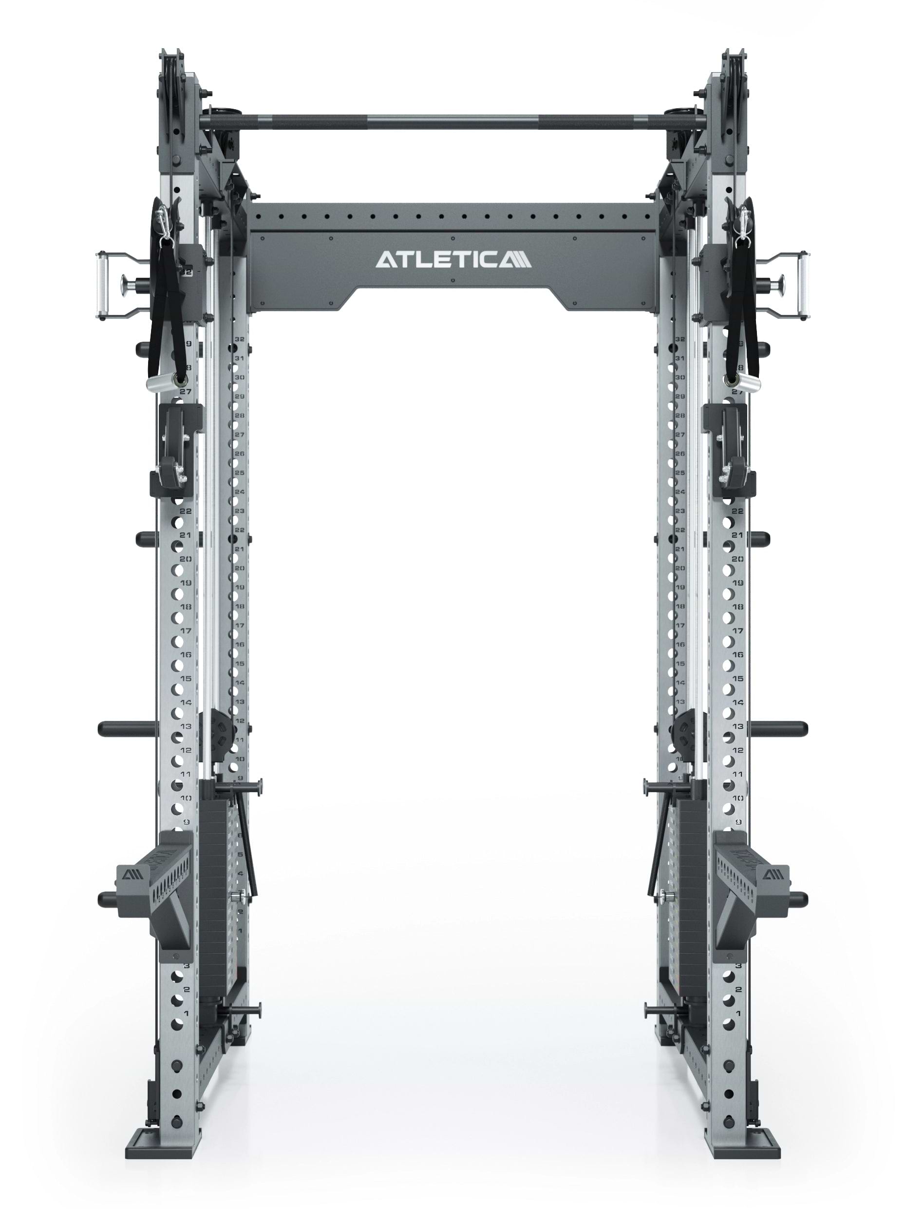 Dualer Kabelzug mit 2x95kg seitlichen Gewichtsblöcken | Sehr stabil | Modular ausbaubar mit Anbauteilen wie Smith Machine und Jammer Arms I Edelstahl