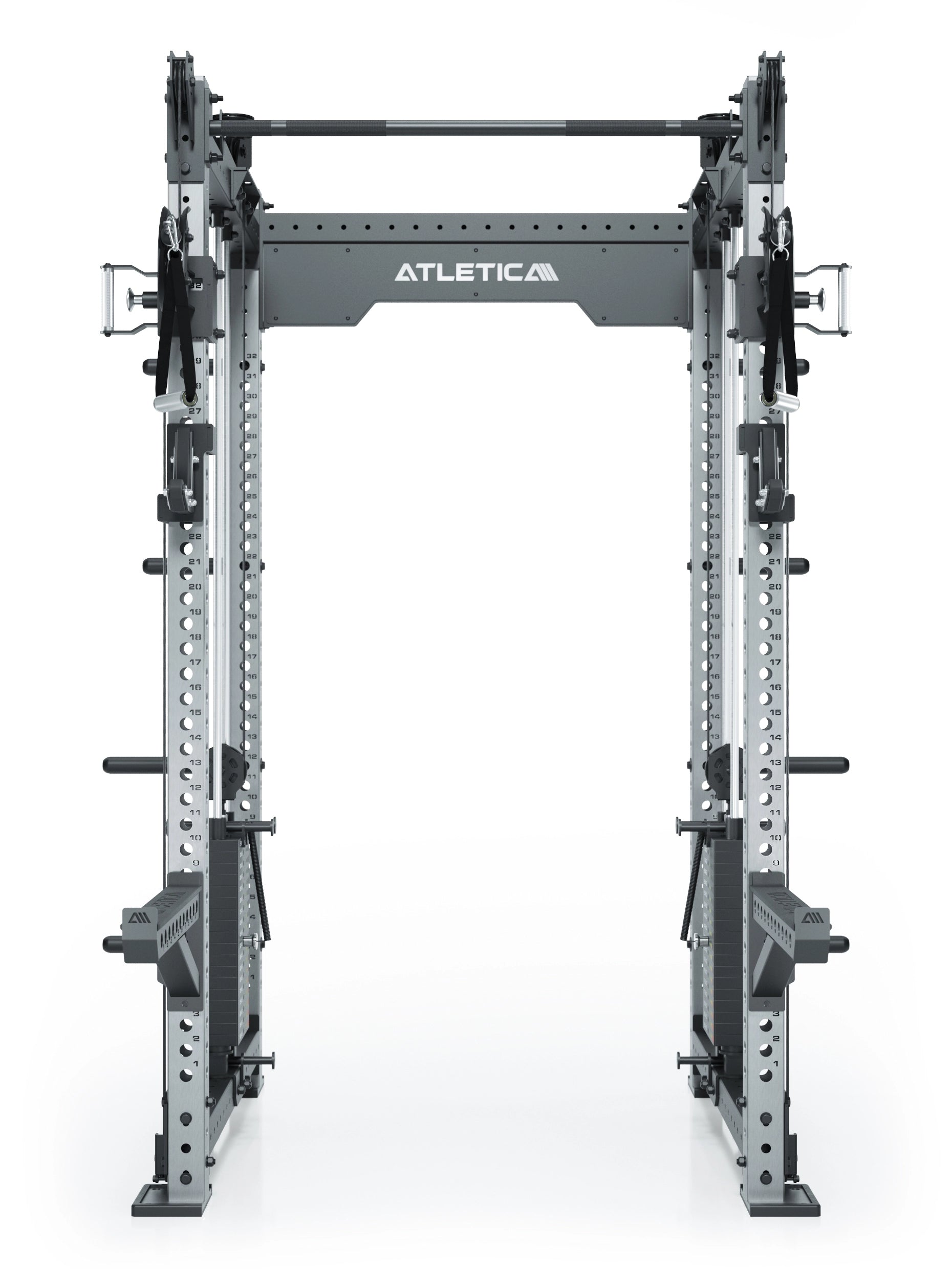 Dualer Kabelzug mit 2x95kg seitlichen Gewichtsblöcken | Sehr stabil | Modular ausbaubar mit Anbauteilen wie Smith Machine und Jammer Arms I Edelstahl
