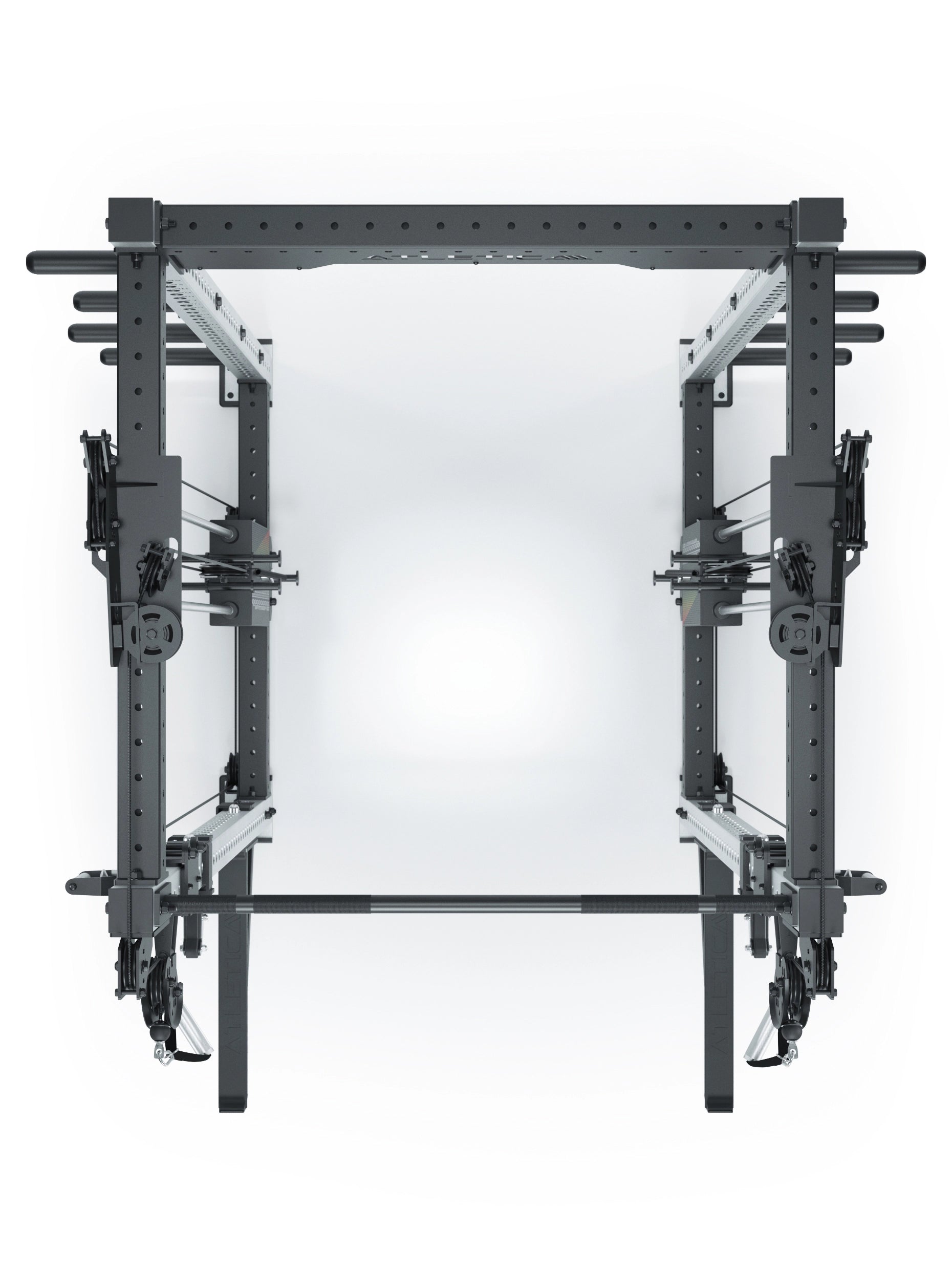 Dualer Kabelzug mit 2x95kg seitlichen Gewichtsblöcken | Sehr stabil | Modular ausbaubar mit Anbauteilen wie Smith Machine und Jammer Arms I Edelstahl