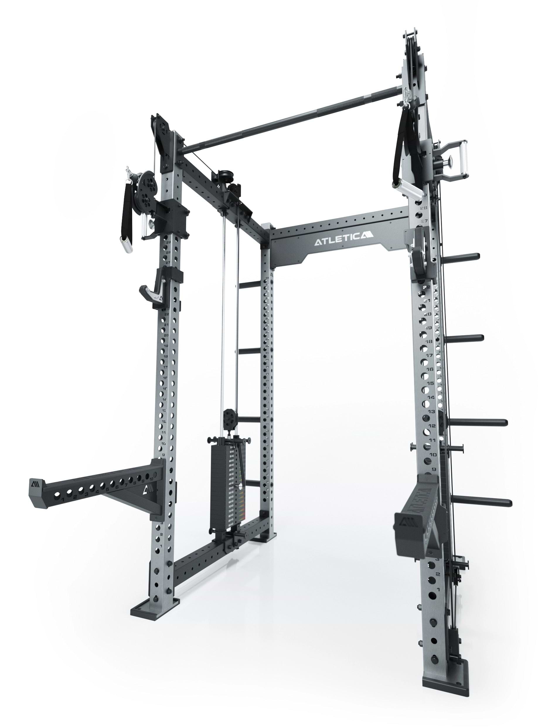 Dualer Kabelzug mit 2x95kg seitlichen Gewichtsblöcken | Sehr stabil | Modular ausbaubar mit Anbauteilen wie Smith Machine und Jammer Arms I Edelstahl