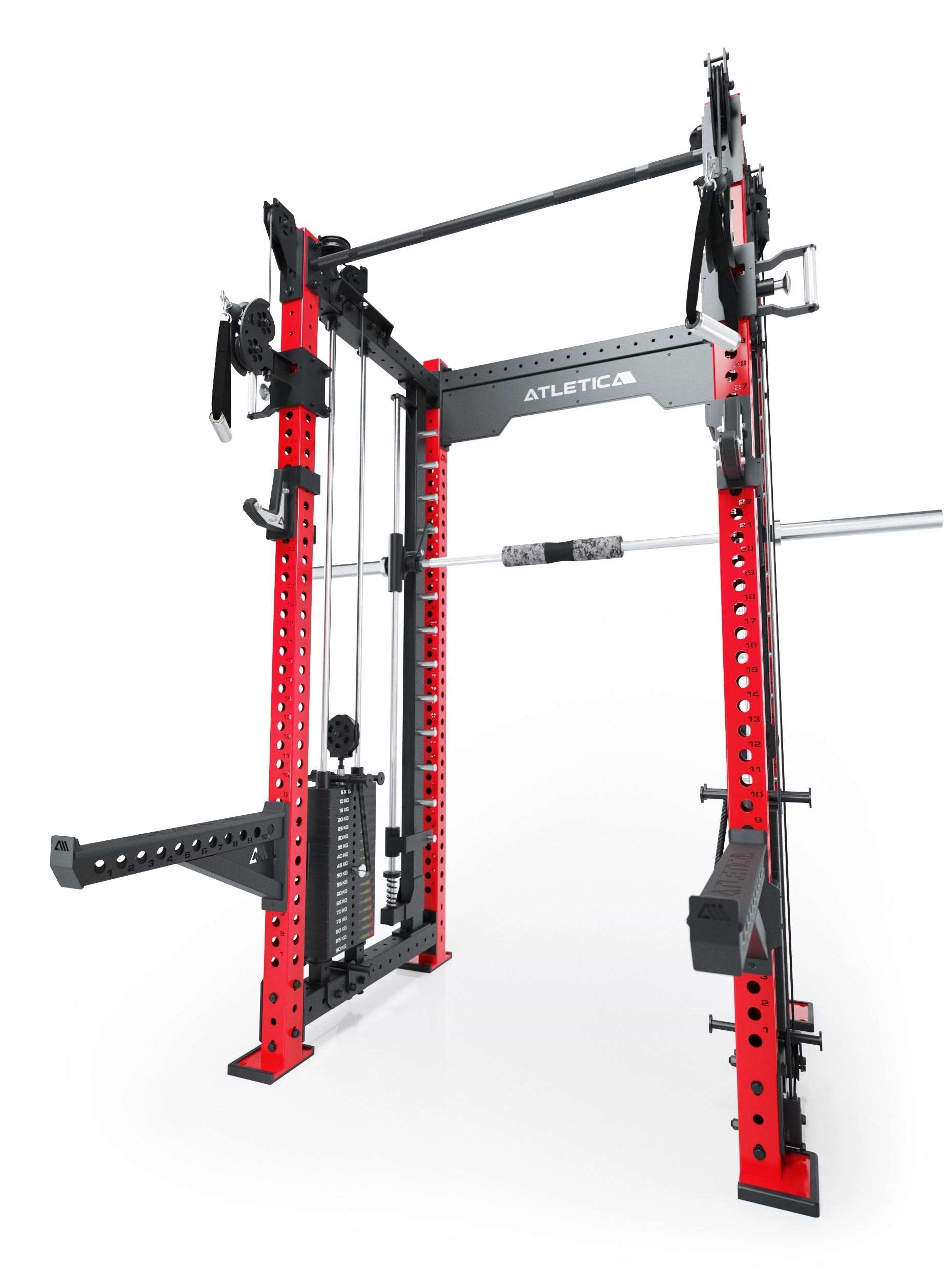 Dualer Kabelzug mit 2x95kg seitlichen Gewichtsblöcken | Sehr stabil | Modular ausbaubar mit Anbauteilen wie Smith Machine und Jammer Arms