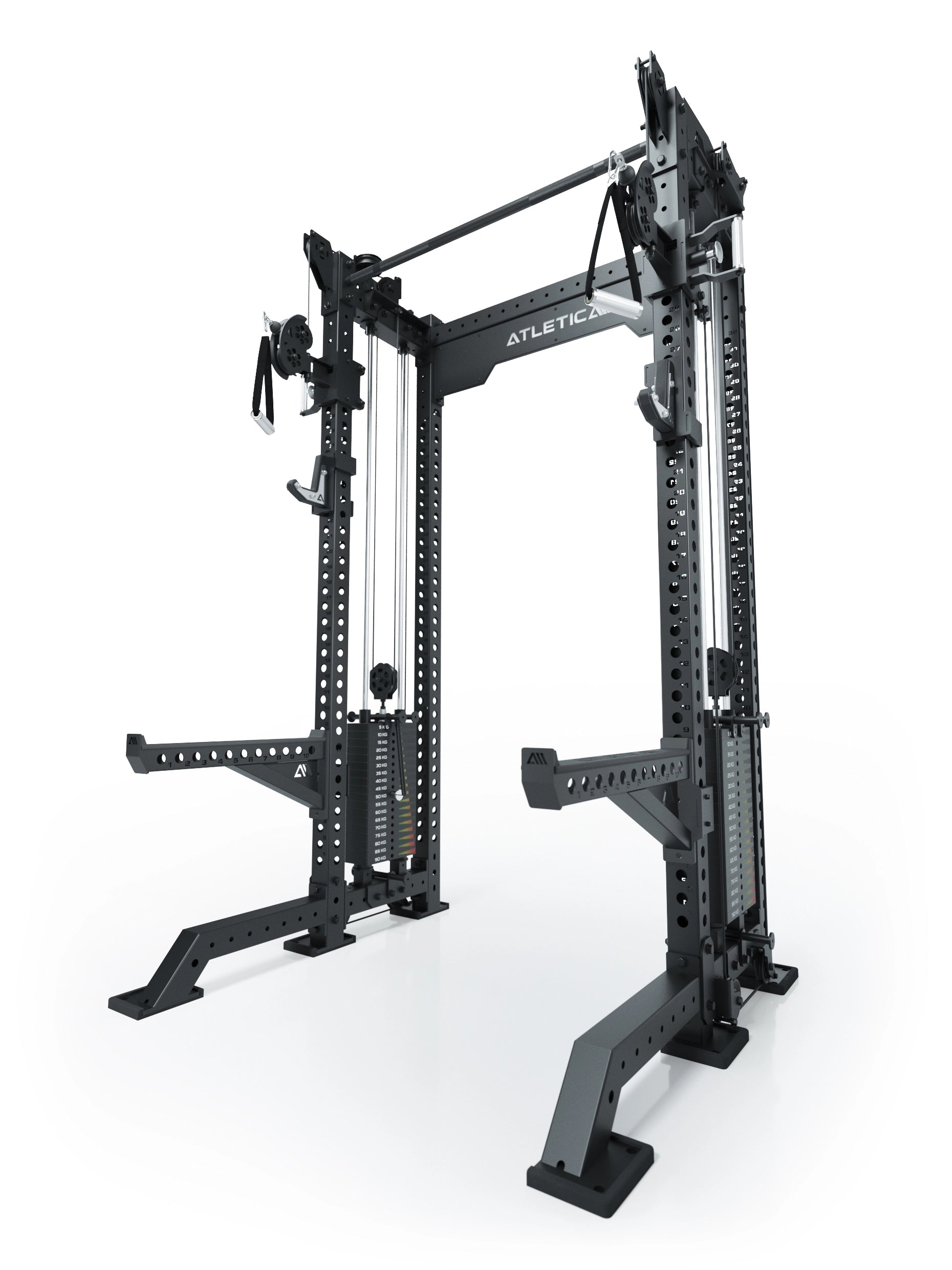 Atletica R8 Bradley Power Rack: All-in-One Home Gym System: Power Rack + Cable Cross + integrierte Smith Machine